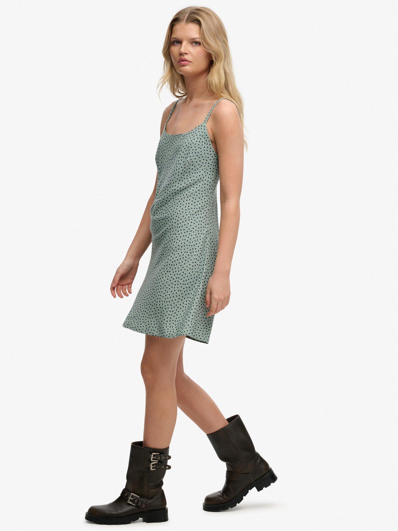 Image 3 of 6 of Superdry Printed Cami Mini Dress - Blue