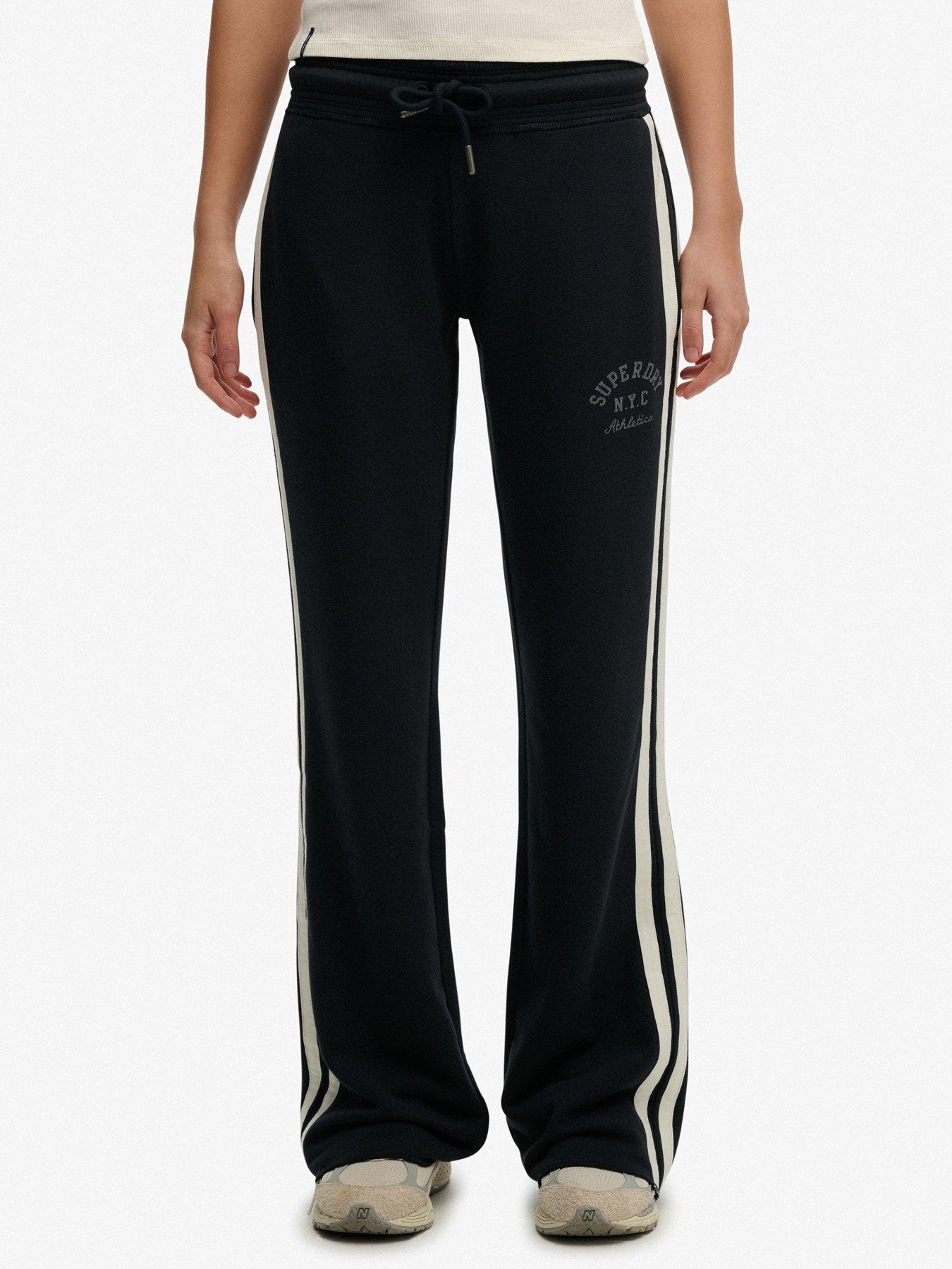 Image 1 of 6 of Superdry Athletic Essentials Stripe Flare Jogger - Blue