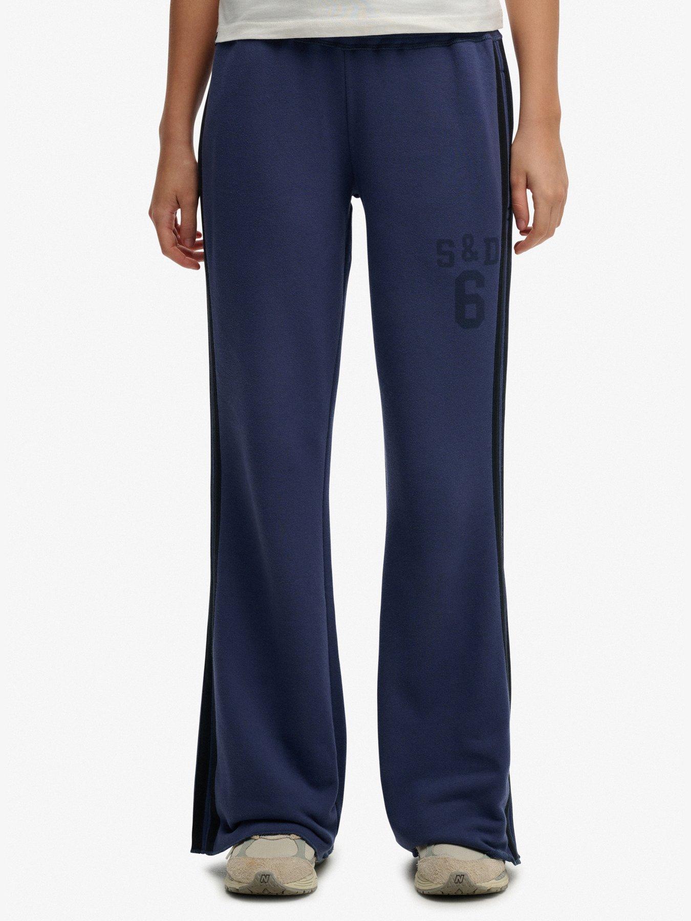 superdry-athletic-essentials-stripe-flare-joggers-bluefront