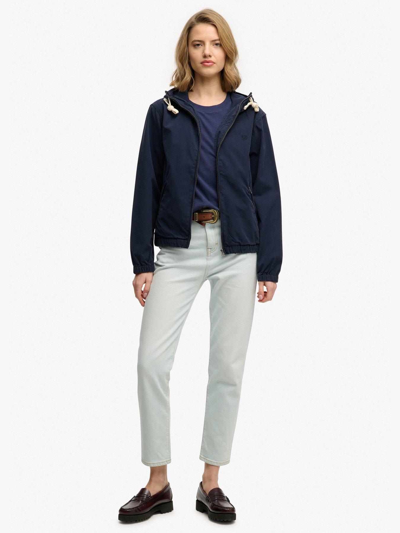 Image 3 of 7 of Superdry Hooded Washed Twill Jacket - Blue