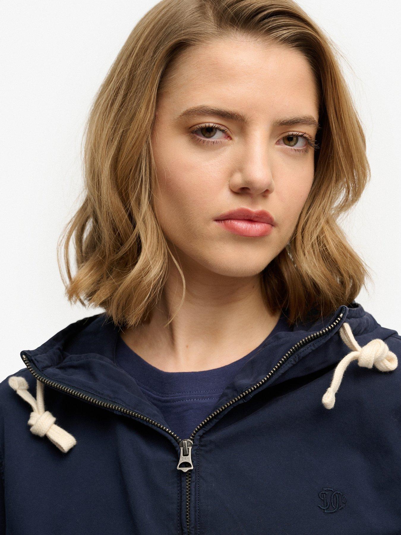 Image 4 of 7 of Superdry Hooded Washed Twill Jacket - Blue