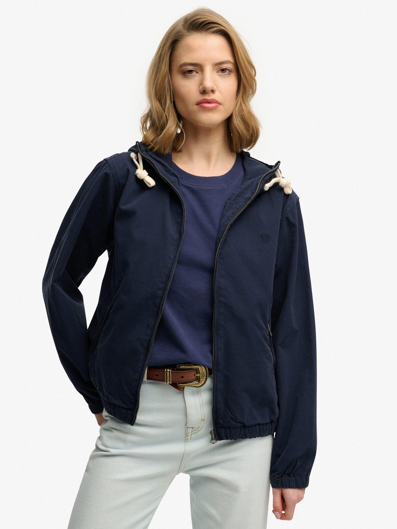 Image 5 of 7 of Superdry Hooded Washed Twill Jacket - Blue