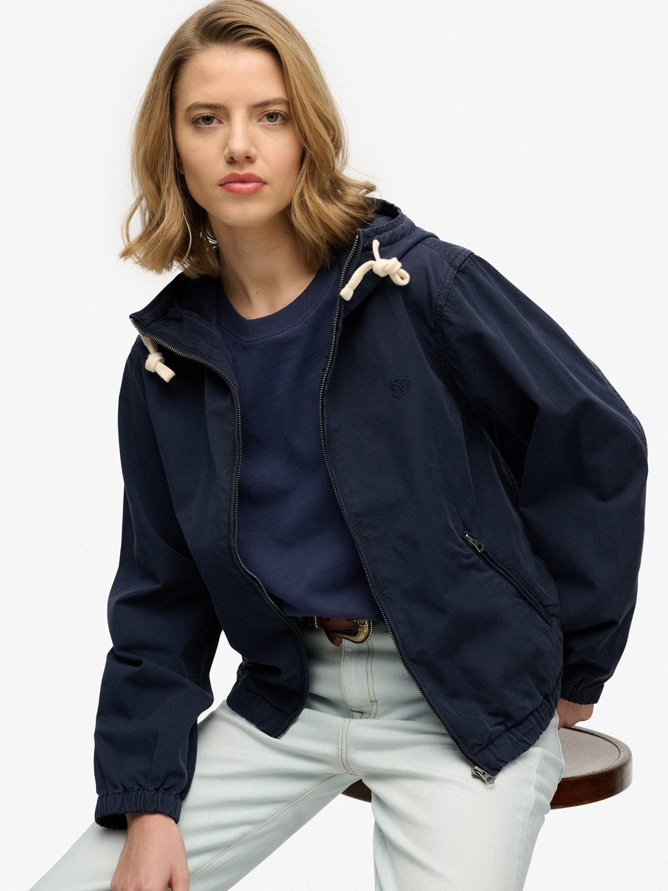 Image 6 of 7 of Superdry Hooded Washed Twill Jacket - Blue