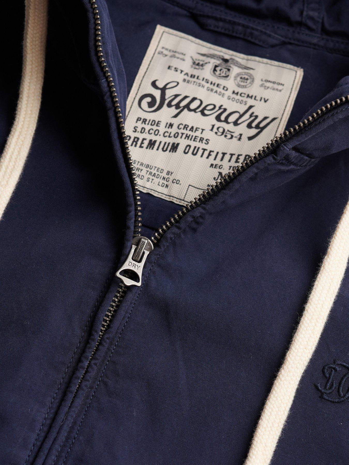 Image 7 of 7 of Superdry Hooded Washed Twill Jacket - Blue
