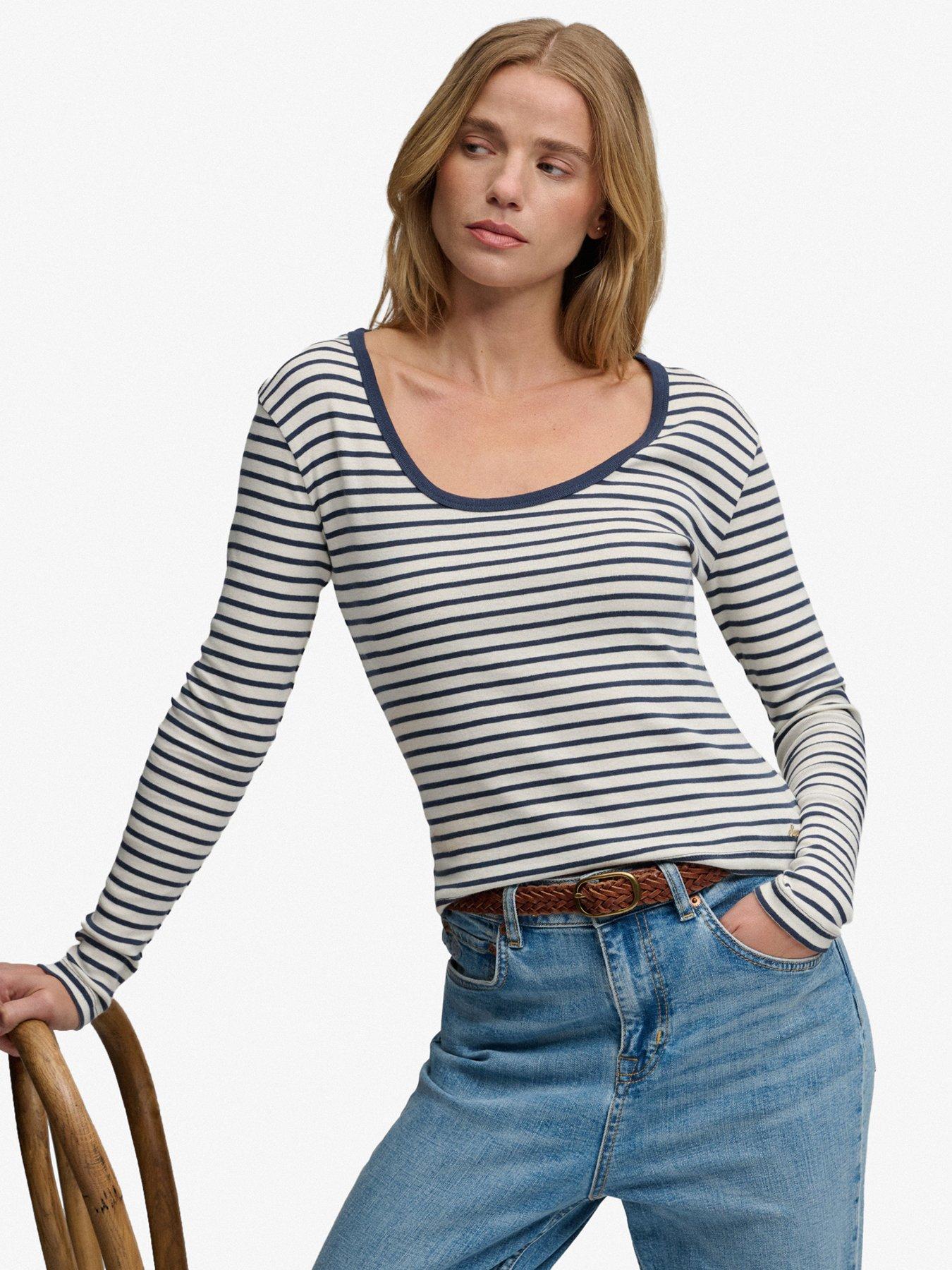 Image 5 of 6 of Superdry Ath Ess Striped Ls Top