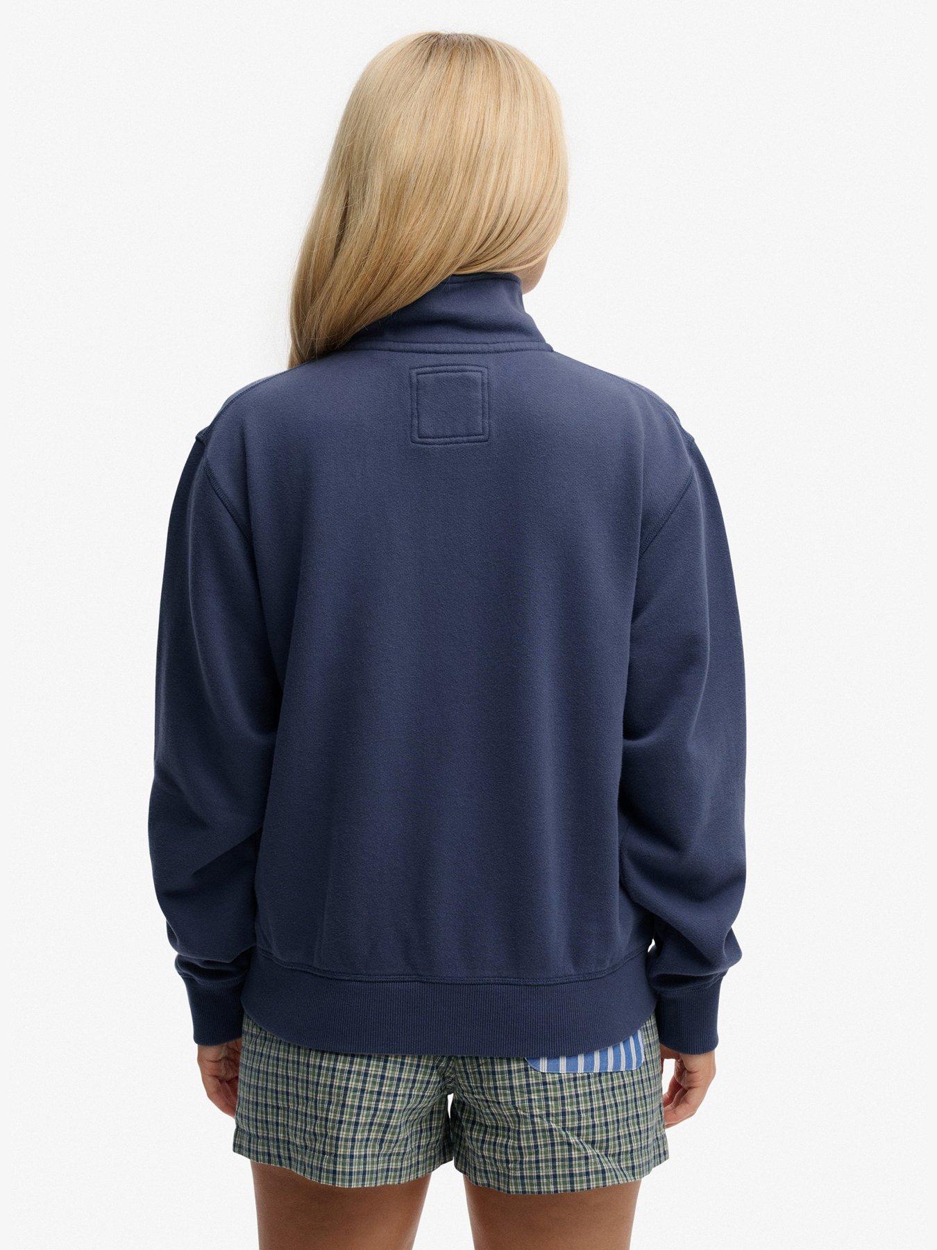 Image 2 of 6 of Superdry Athletic Essentials Graphic Half Zip Sweatshirt - Blue