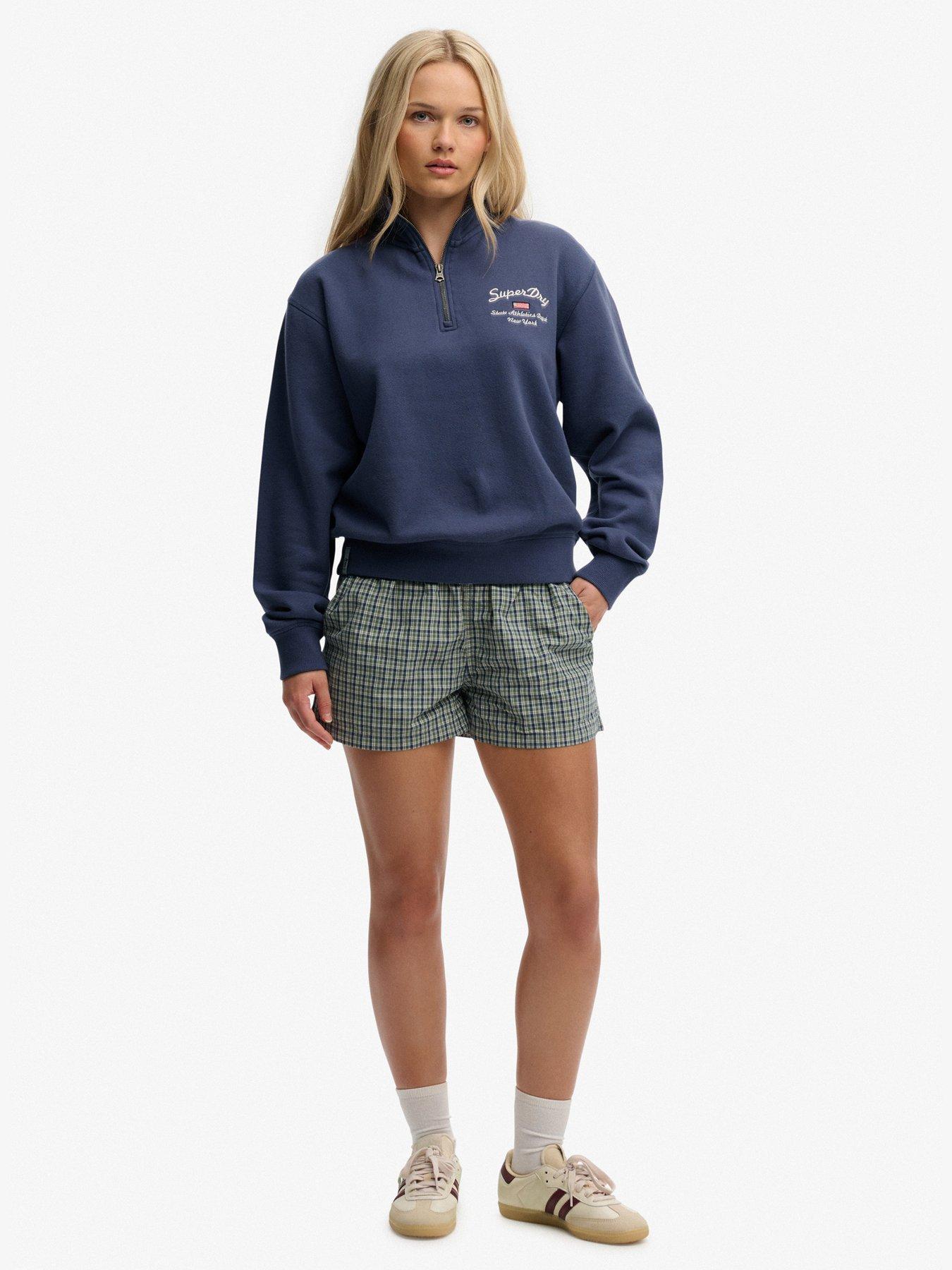 Image 3 of 6 of Superdry Athletic Essentials Graphic Half Zip Sweatshirt - Blue