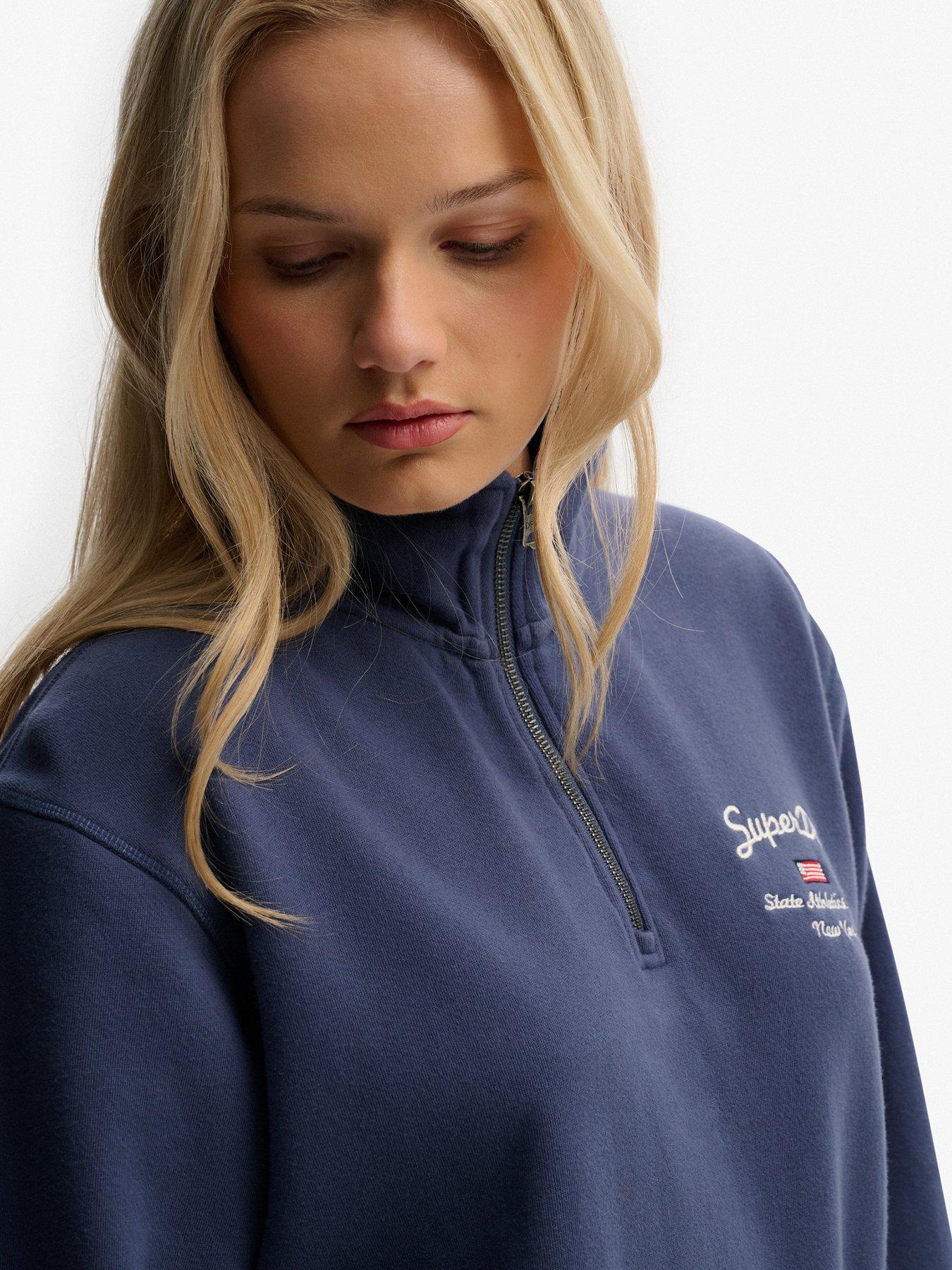 Image 5 of 6 of Superdry Athletic Essentials Graphic Half Zip Sweatshirt - Blue