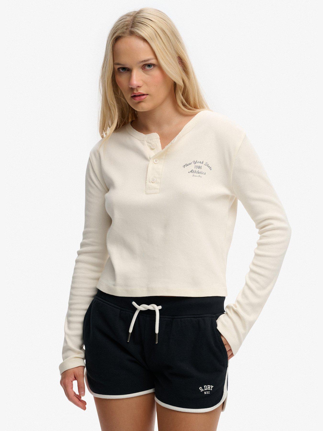 superdry-athletic-essentials-button-down-long-sleeve-top-whitefront
