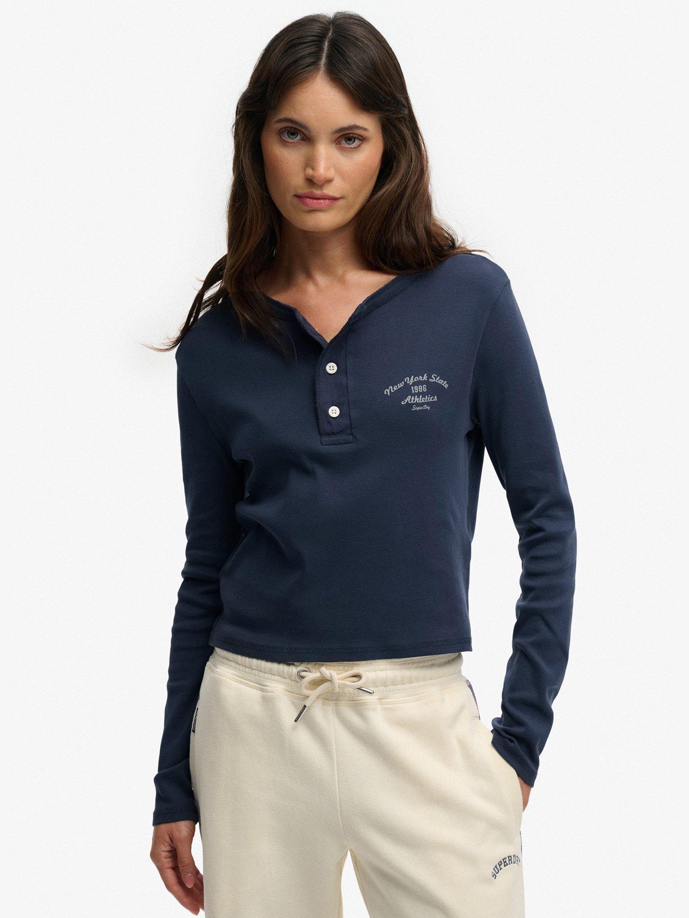 superdry-athletic-essentials-button-down-long-sleeve-top-bluefront