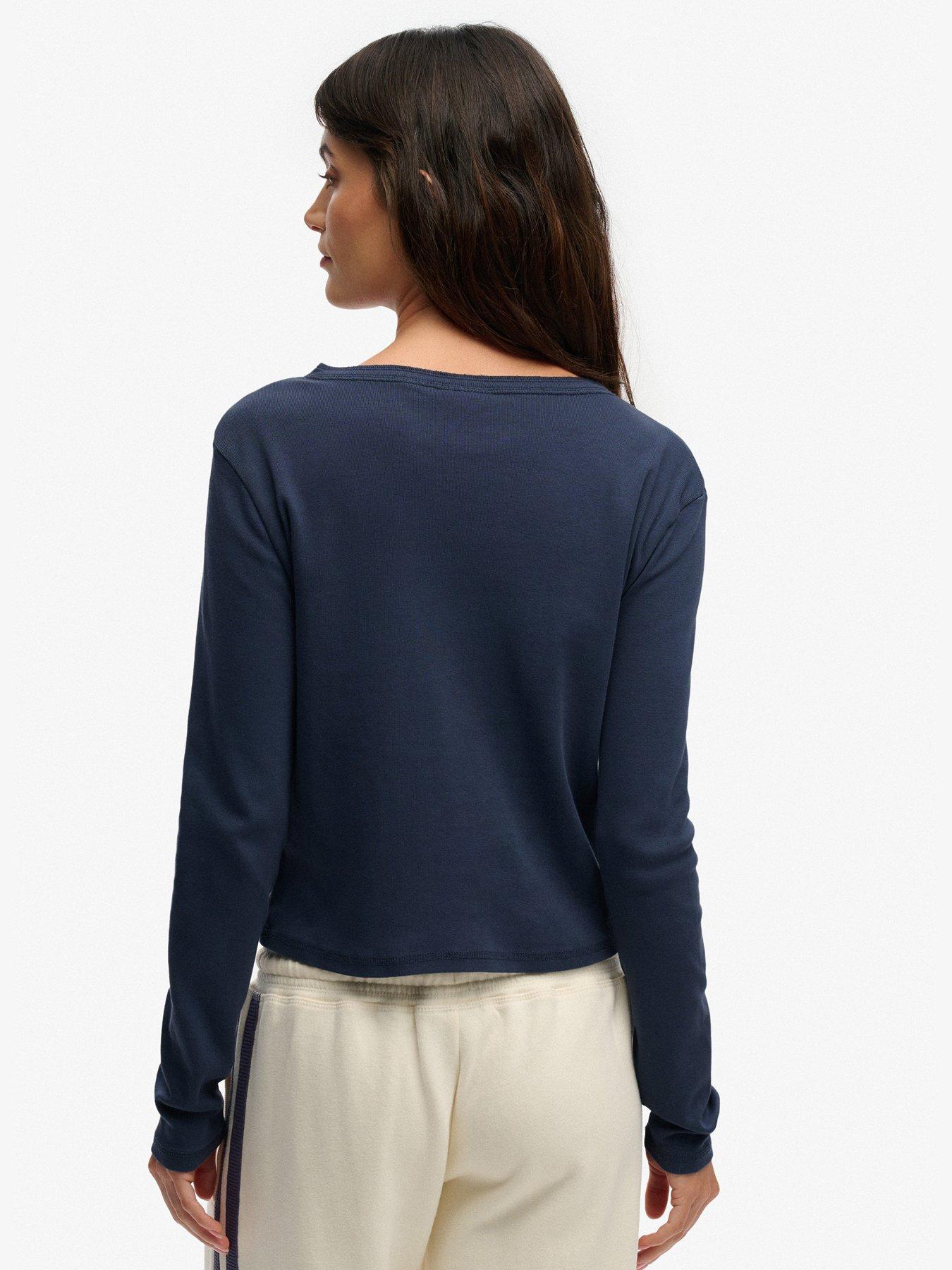 superdry-athletic-essentials-button-down-long-sleeve-top-bluestillFront