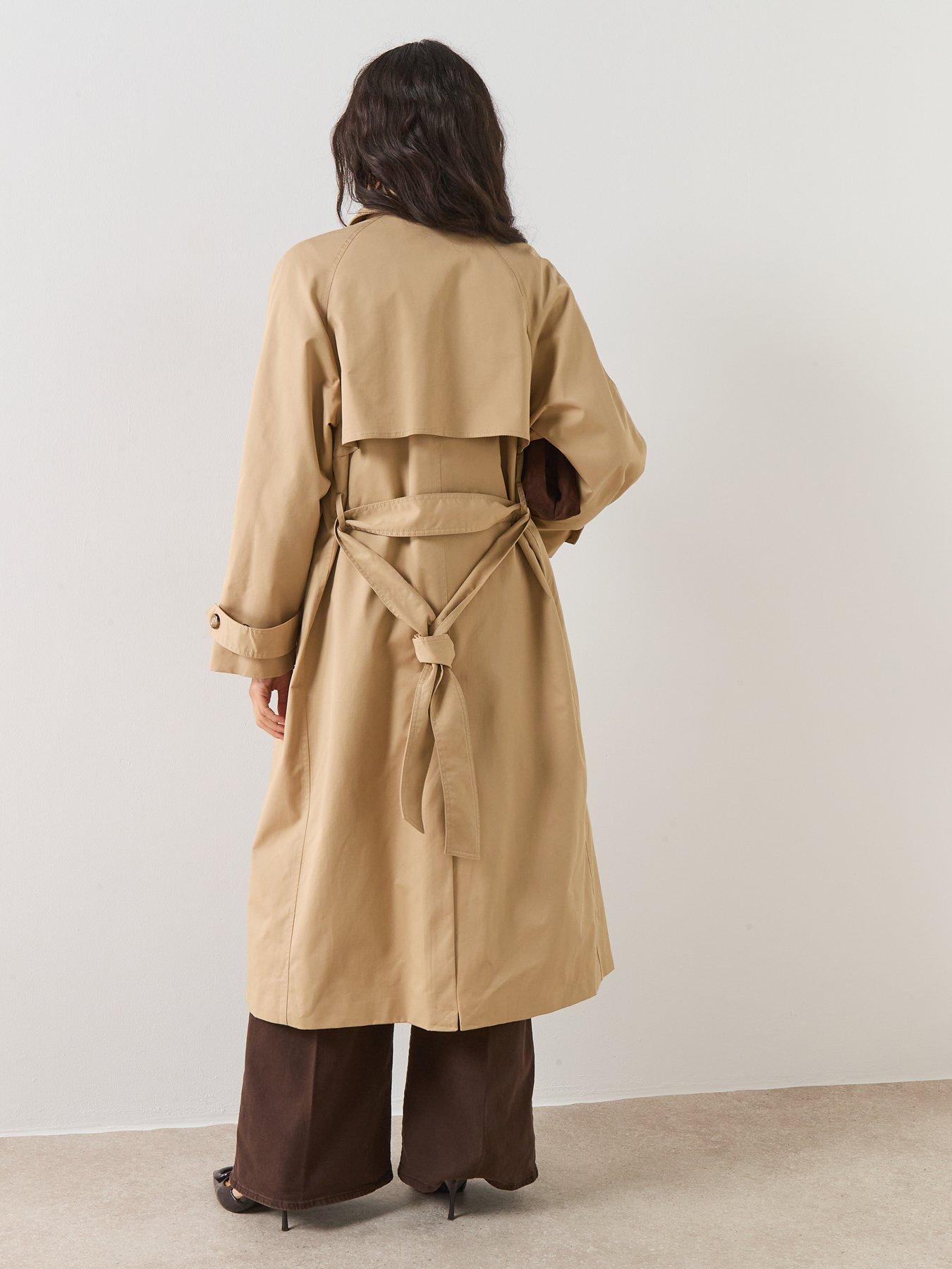 Image 2 of 6 of Mango Long Double-breasted Trench Coat - Beige