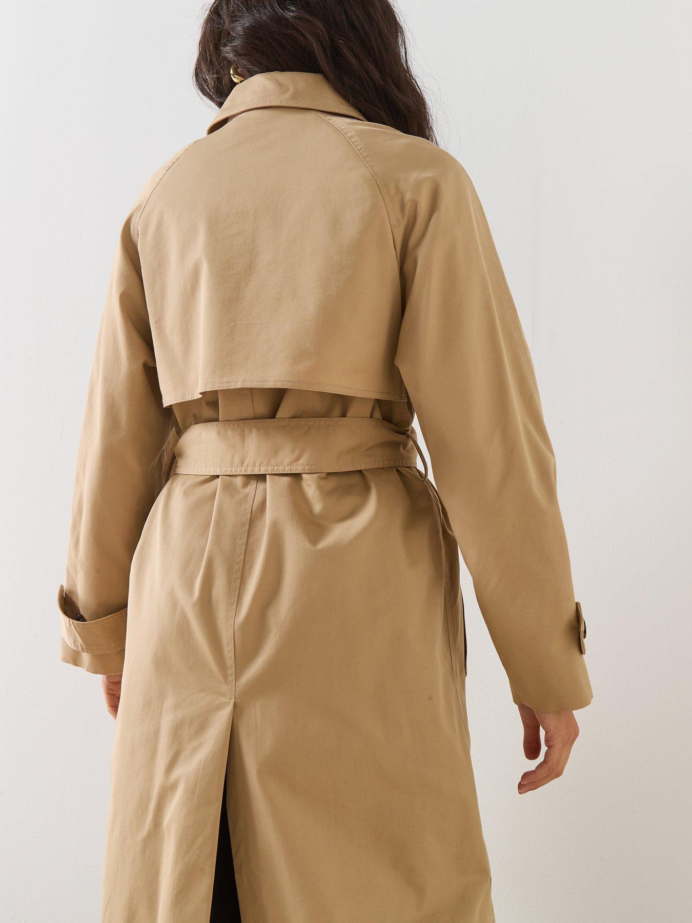 Image 6 of 6 of Mango Long Double-breasted Trench Coat - Beige