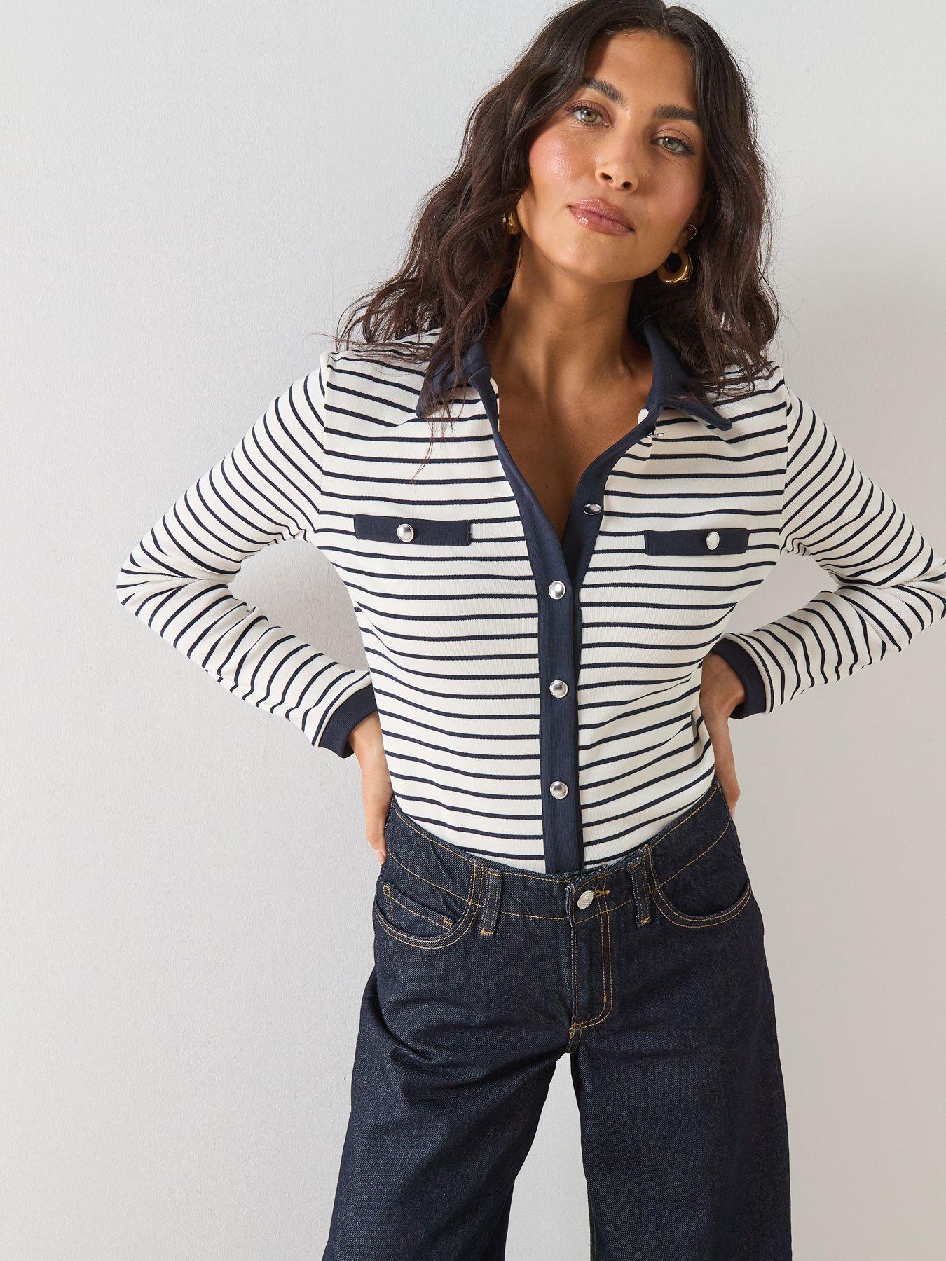 mango-striped-cardigan-with-jewel-buttons-bluefront