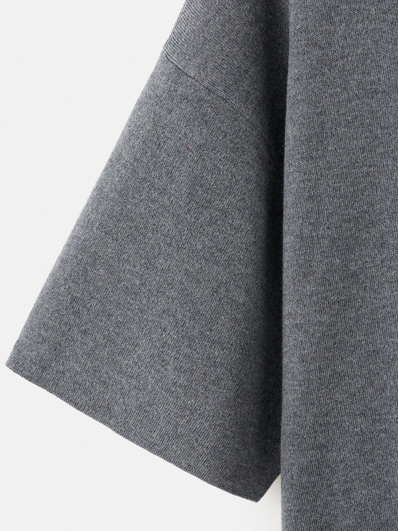 Image 4 of 6 of Mango Oversize Short Sleeve Sweater - Grey