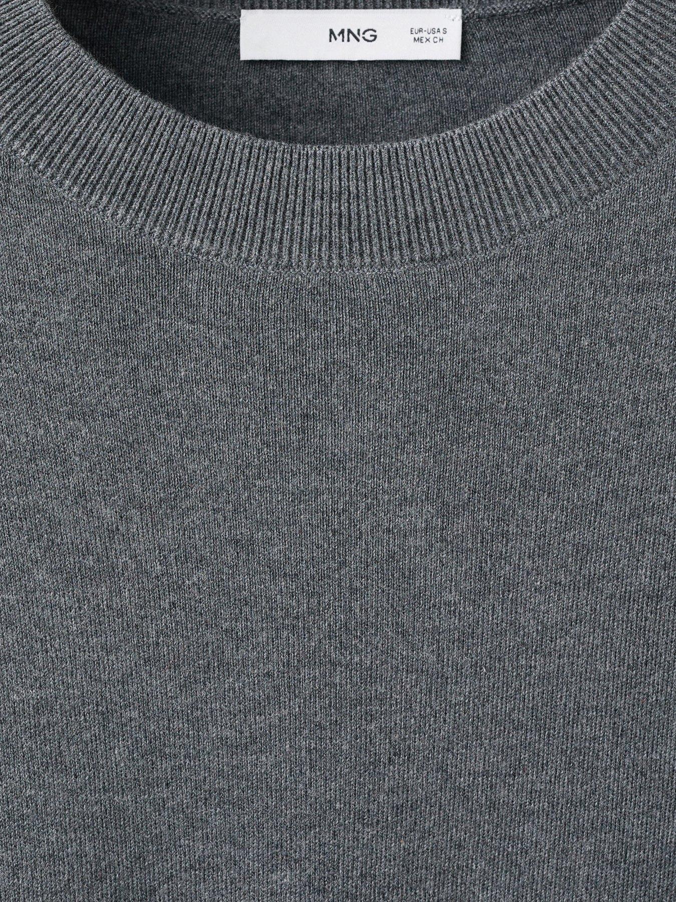 Image 5 of 6 of Mango Oversize Short Sleeve Sweater - Grey