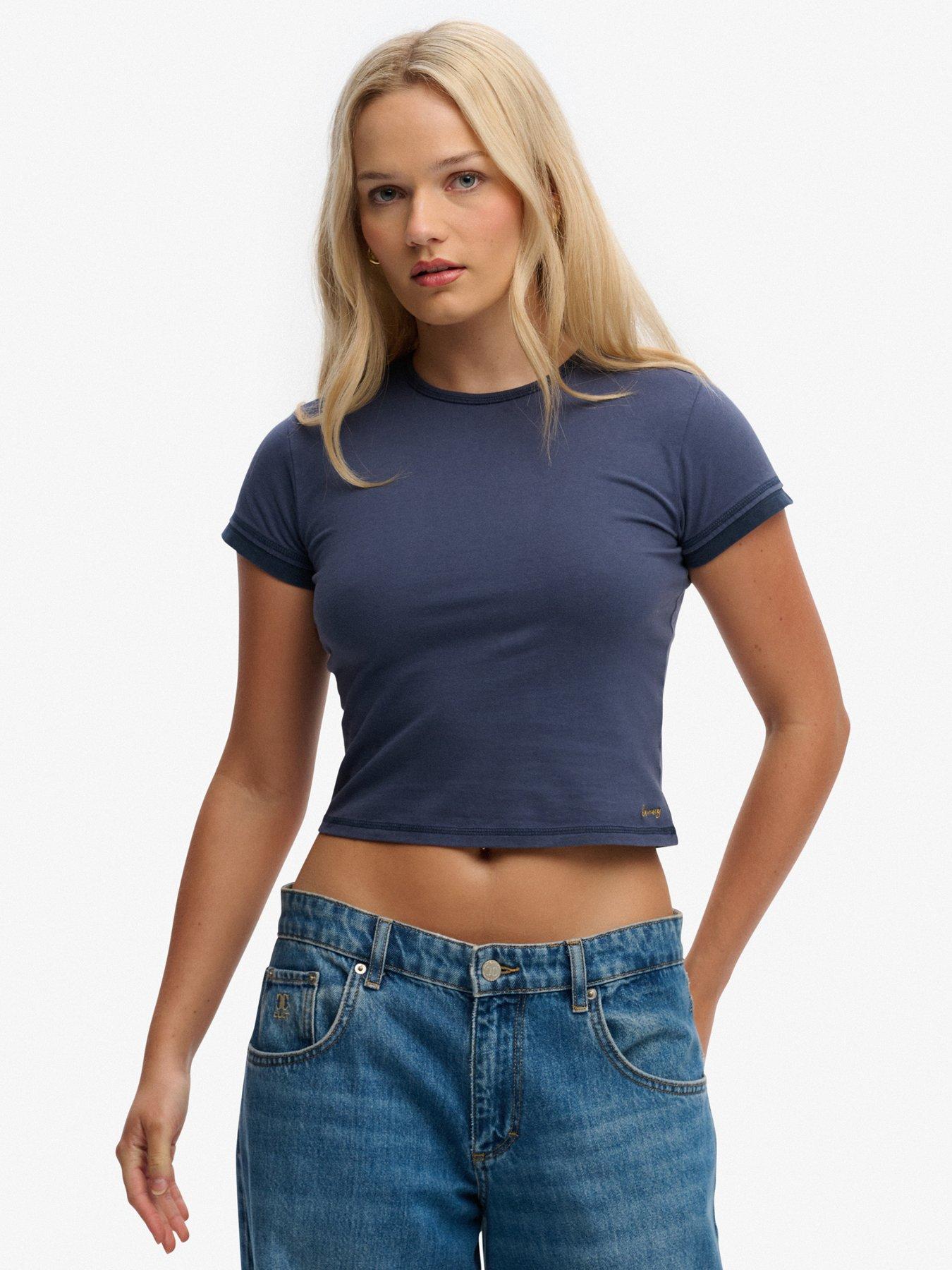 Image 1 of 5 of Superdry Athletic Essentials Layered Top - Blue