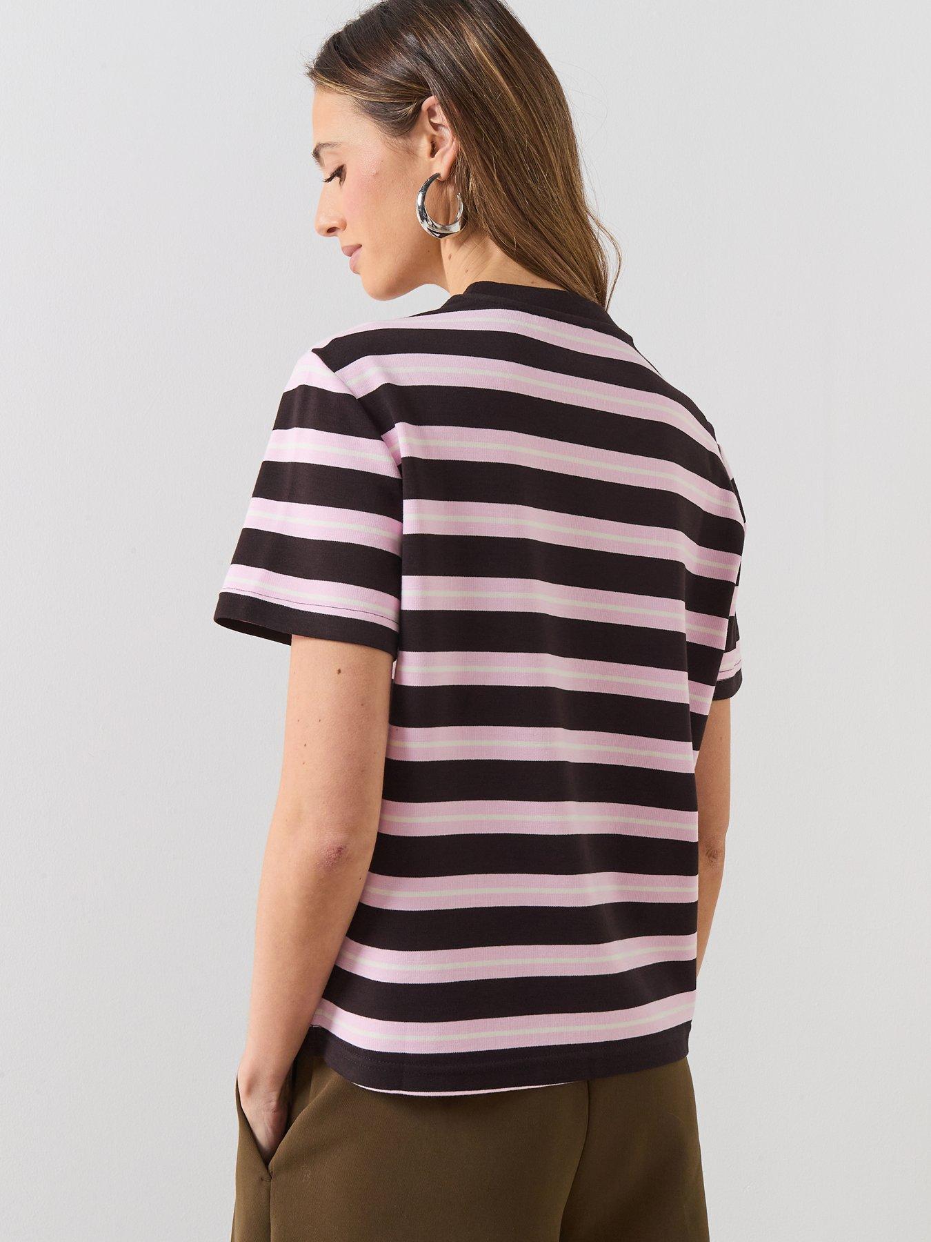 Image 2 of 6 of Mango Striped Short-sleeved T-shirt - Brown
