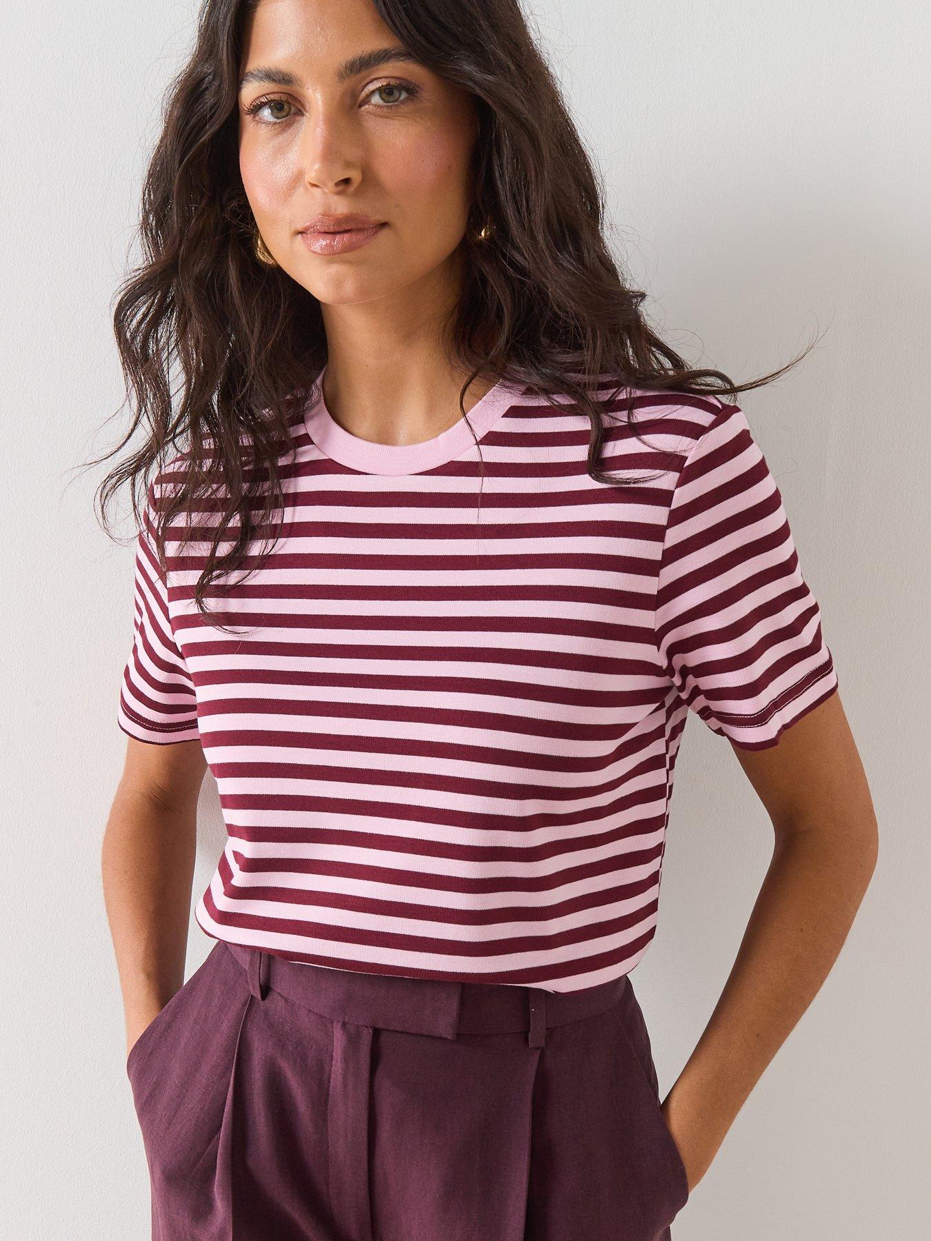 mango-striped-short-sleeved-t-shirt-pinkfront