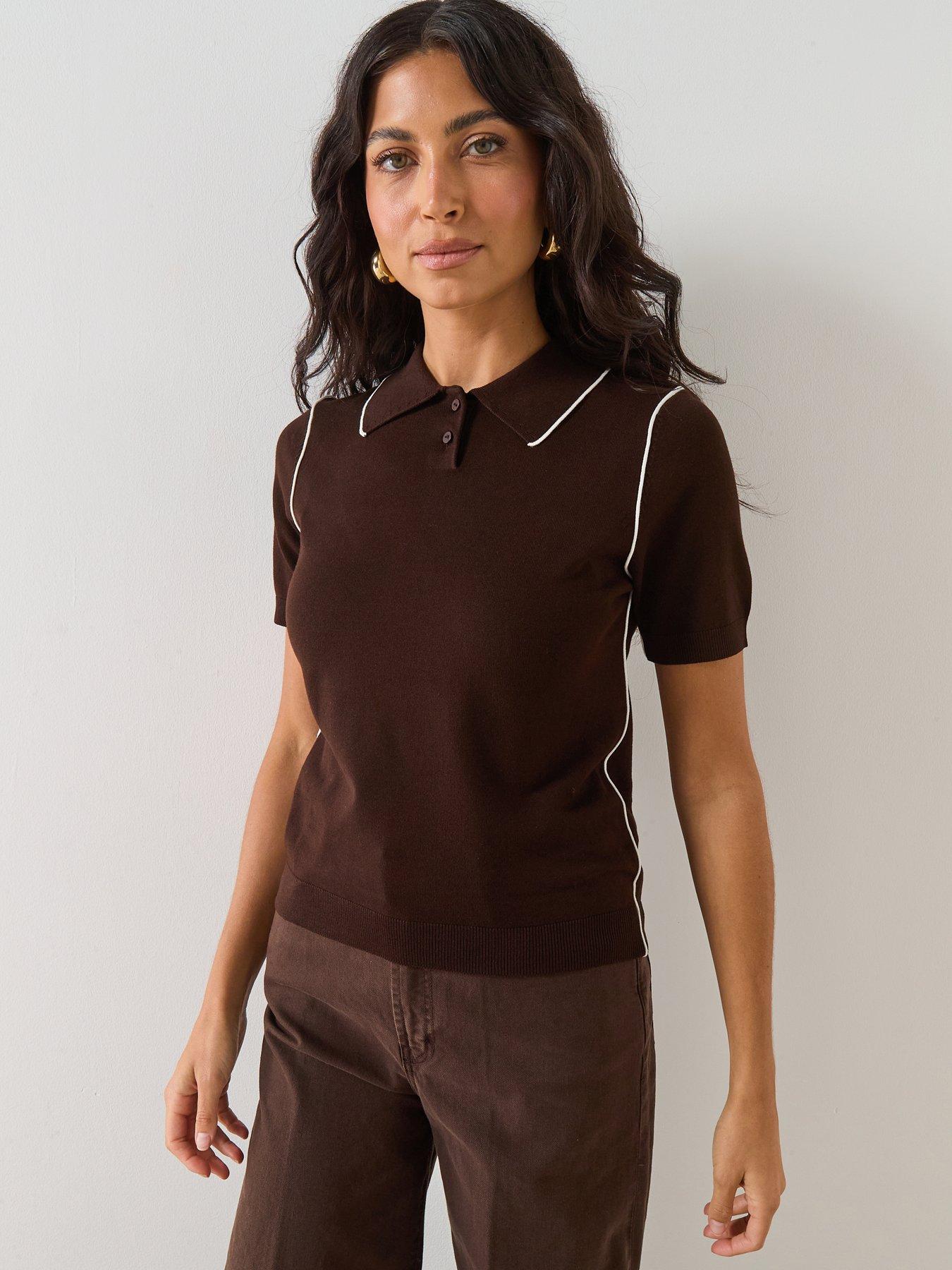 mango-contrasting-stripe-jumper-brown