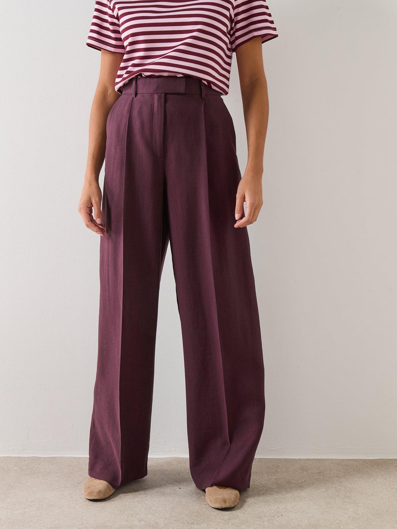 mango-low-rise-lyocell-trousers-purplefront