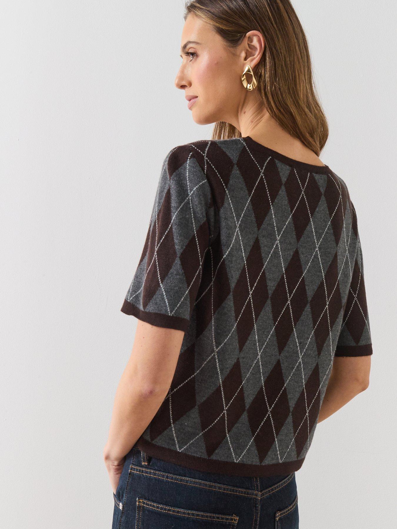 mango-short-sleeved-argyle-sweater-greystillFront