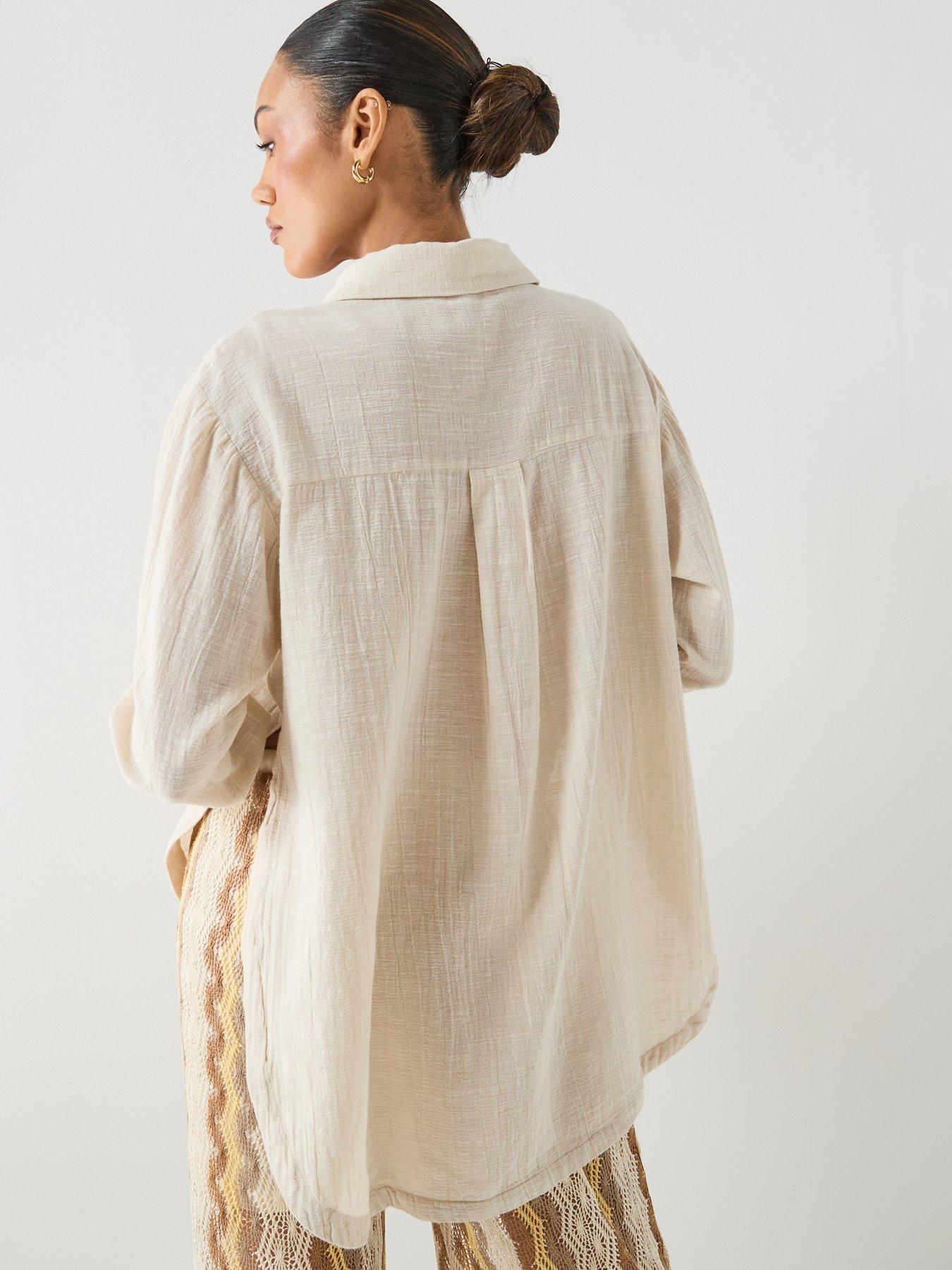pieces-pcagnes-long-sleeve-oversized-shirt-brownstillFront