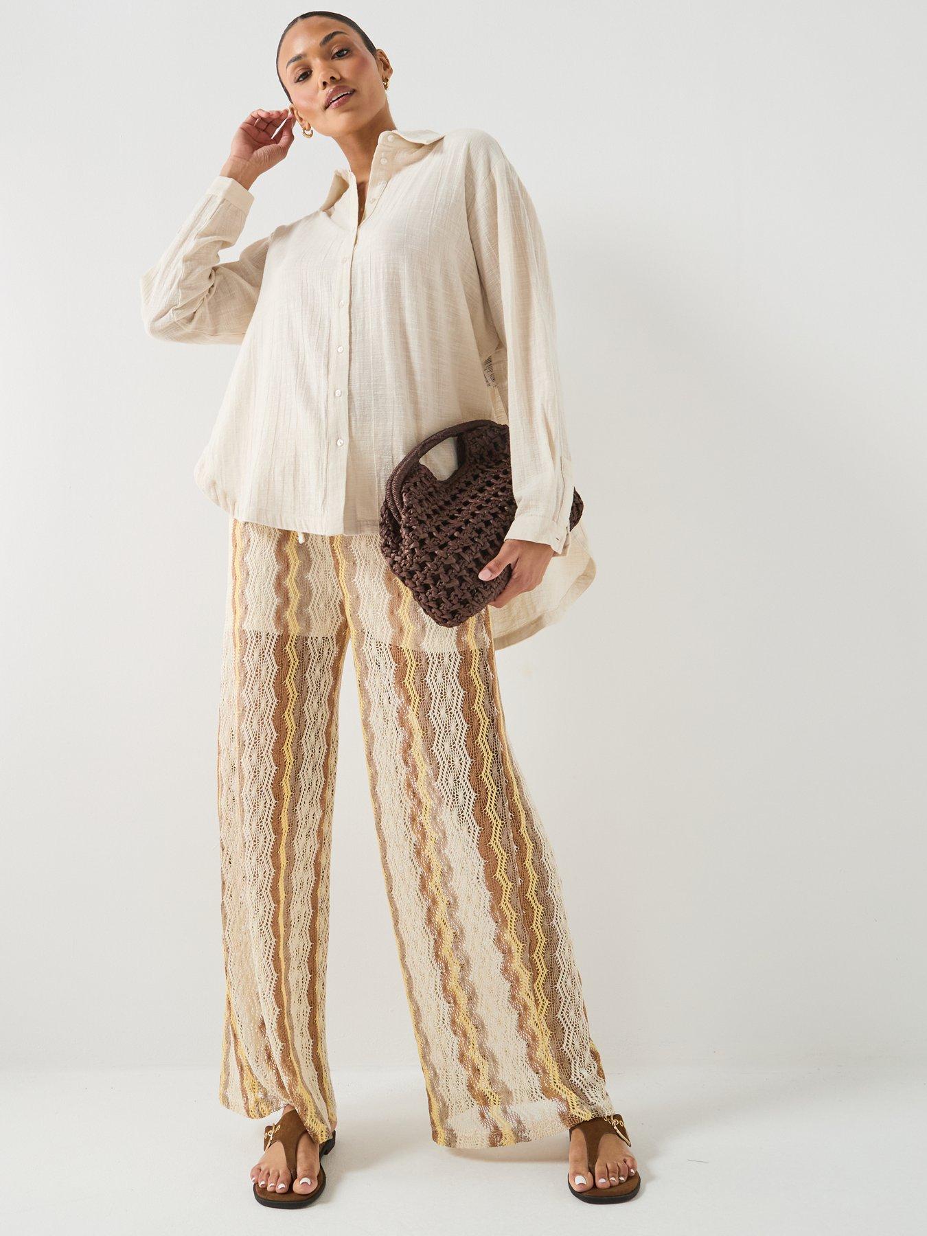 pieces-pcagnes-long-sleeve-oversized-shirt-brownback