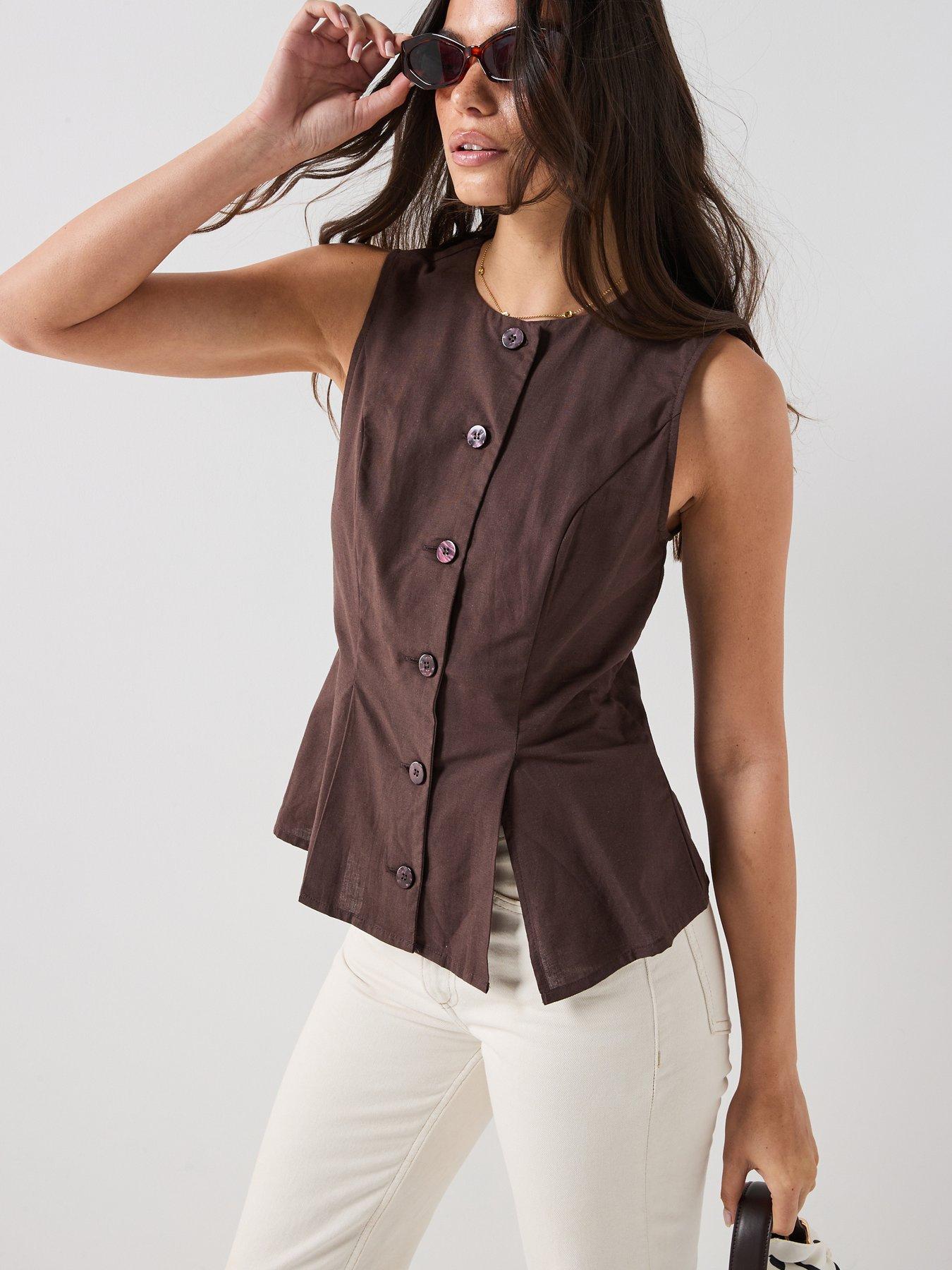 Vero Moda Selma Waistcoat - Brown