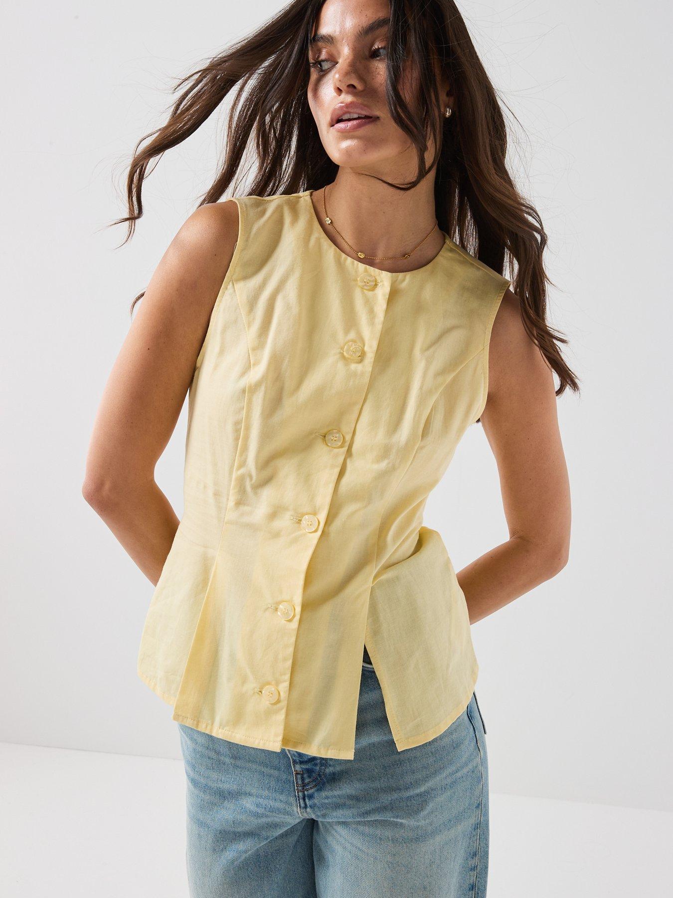 Image 4 of 5 of Vero Moda Vmselma Waistcoat - Yellow