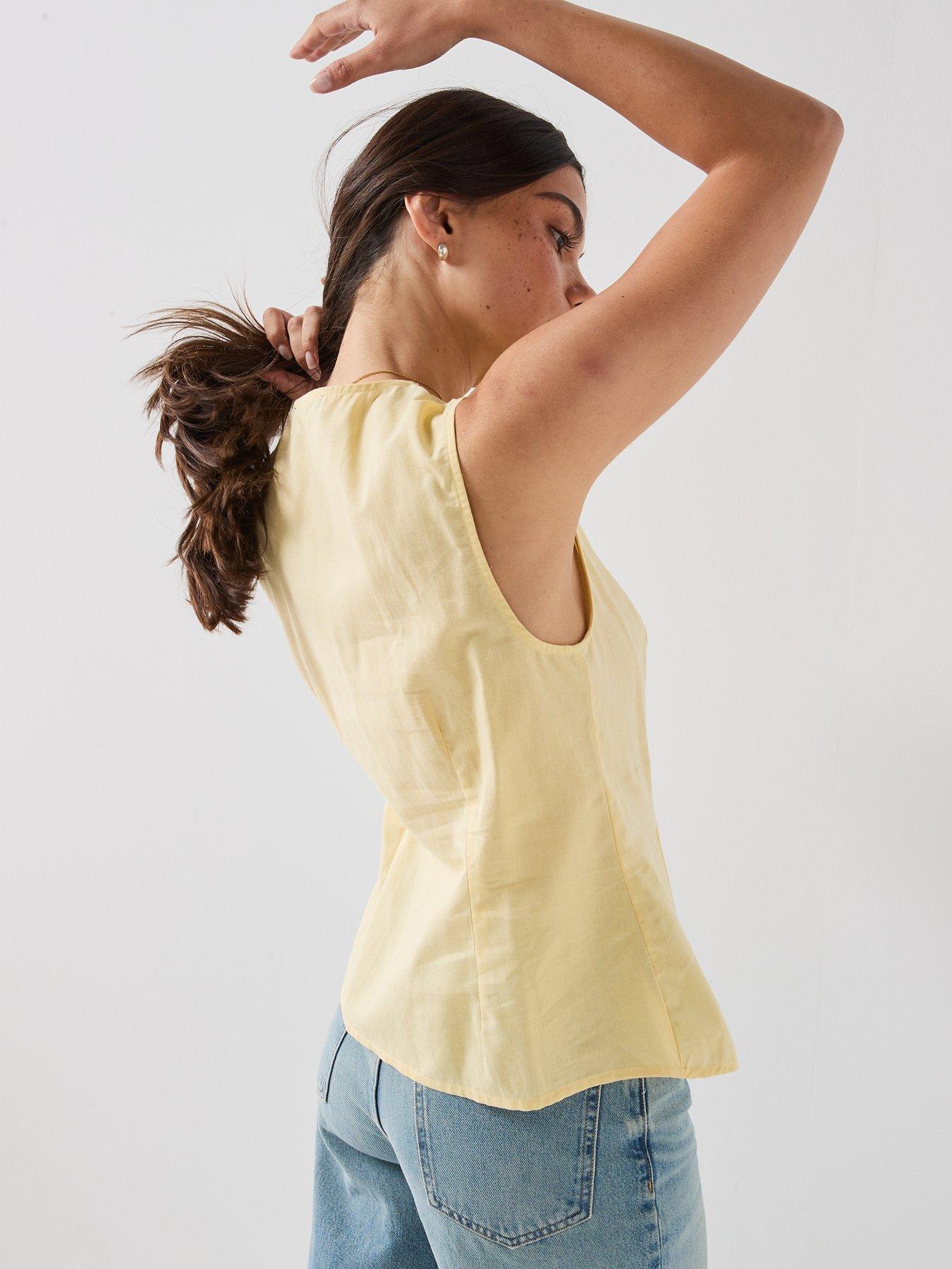 Image 5 of 5 of Vero Moda Vmselma Waistcoat - Yellow