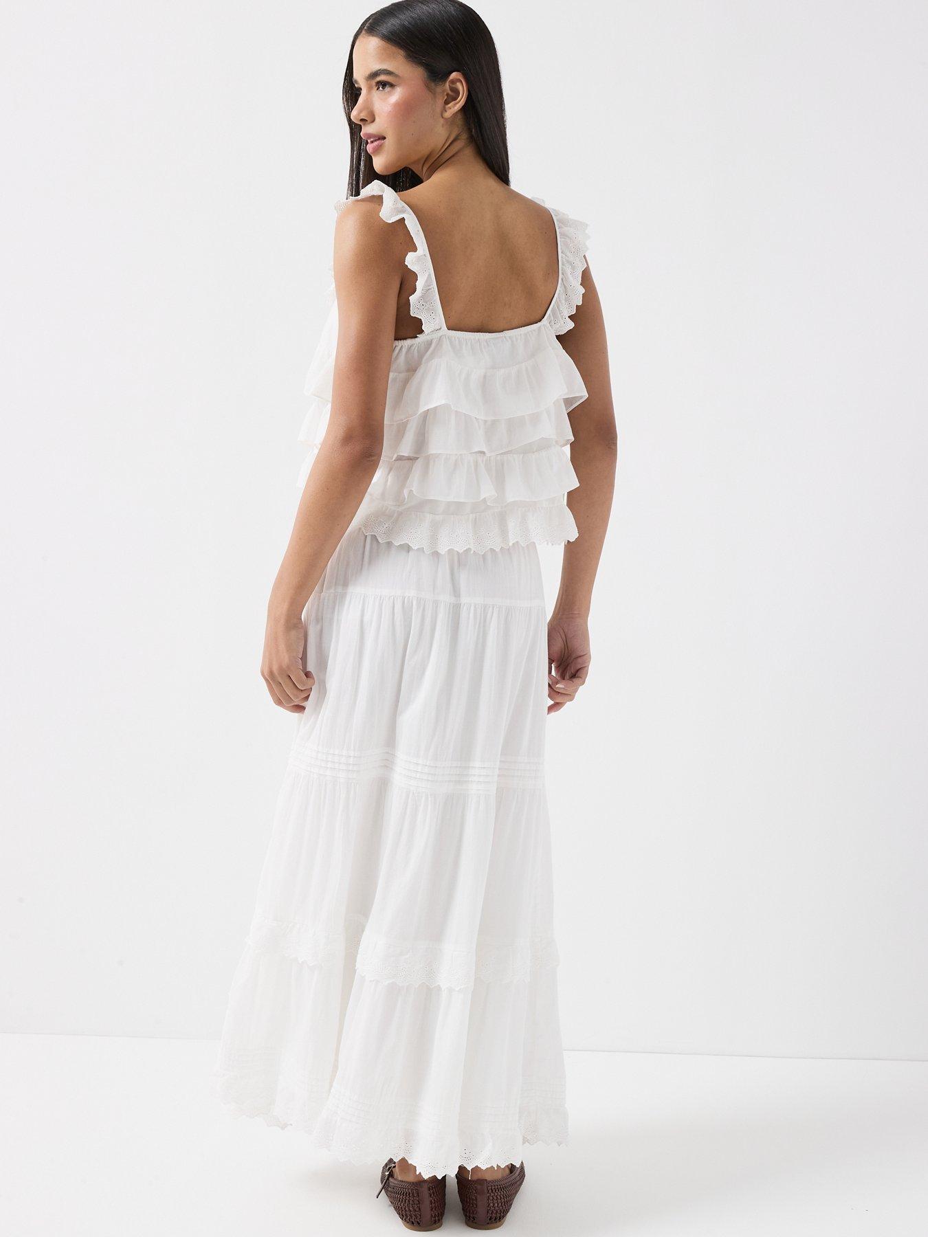 Image 2 of 6 of Vero Moda Frill Front Tie Top - White