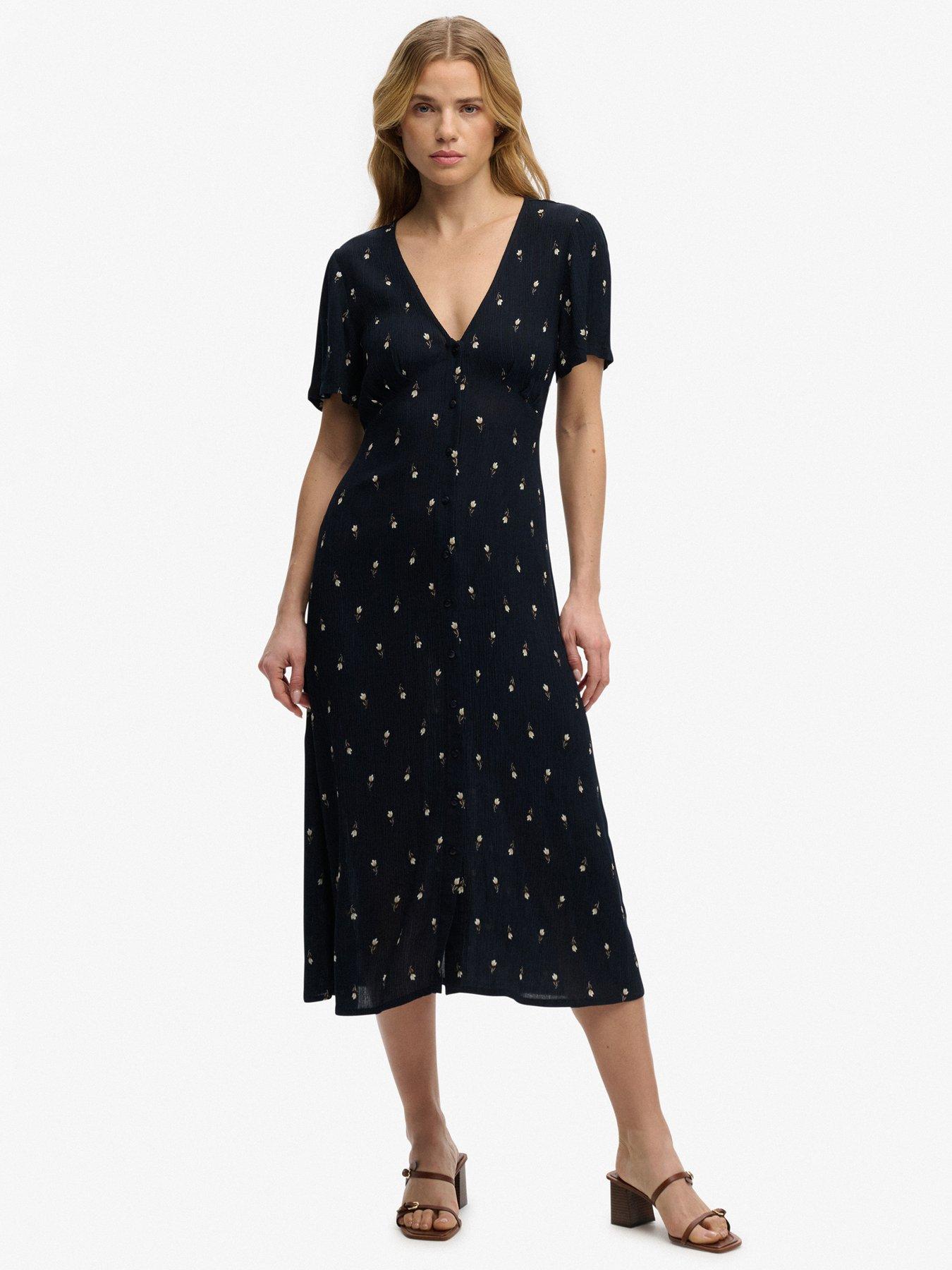 superdry-print-button-ss-midi-tea-dressfront