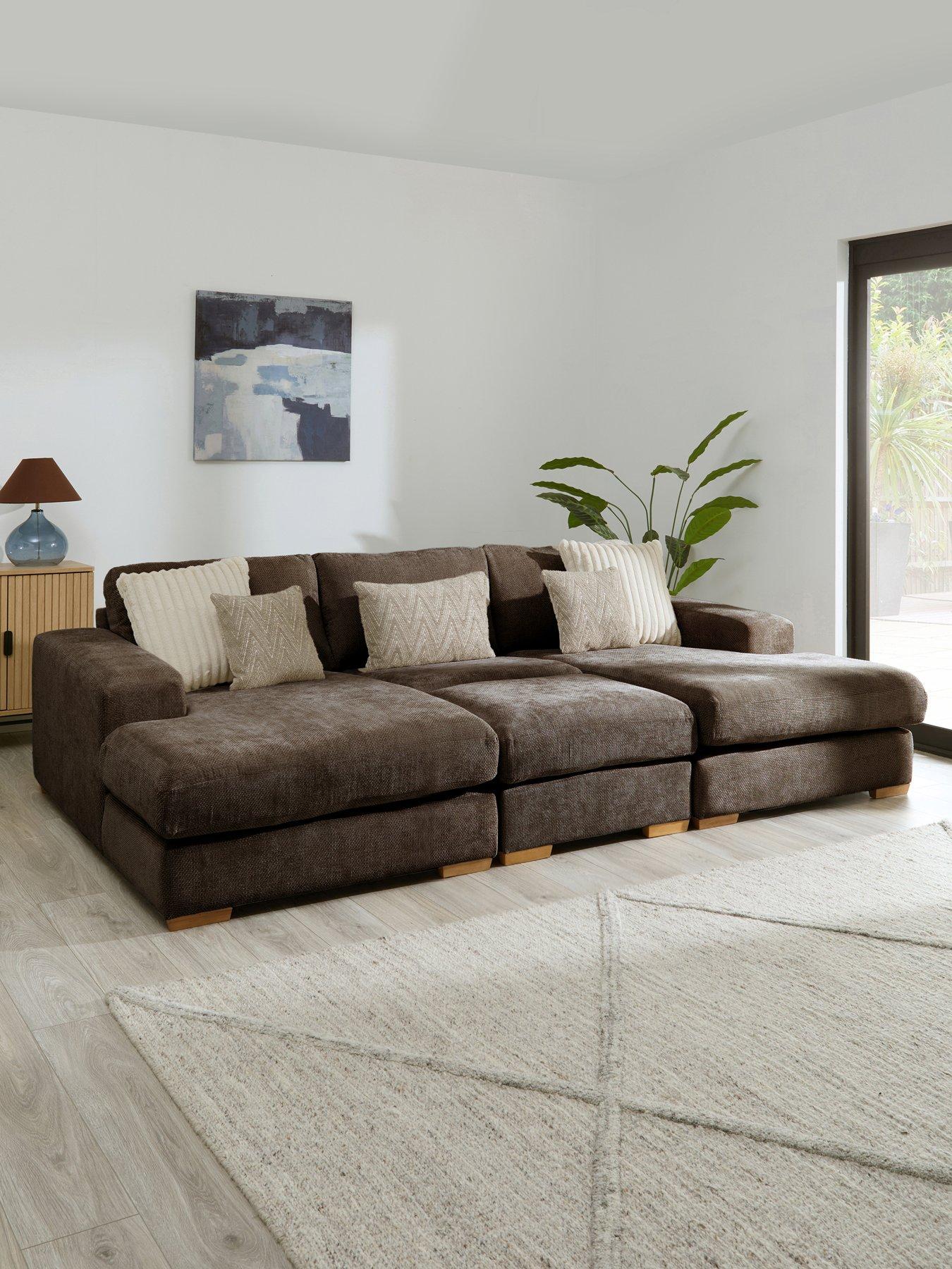 The Very Collection Broadgate U-shape Modular Sofa with Footstool - Made to Order in the UK