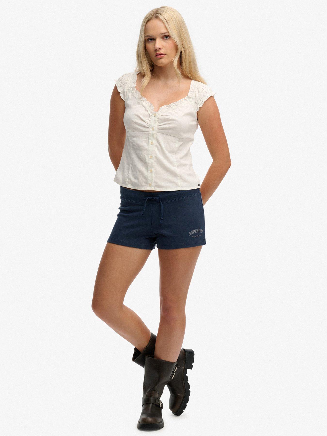 Image 3 of 6 of Superdry Athletic Essentials Jersey Script Short - Blue