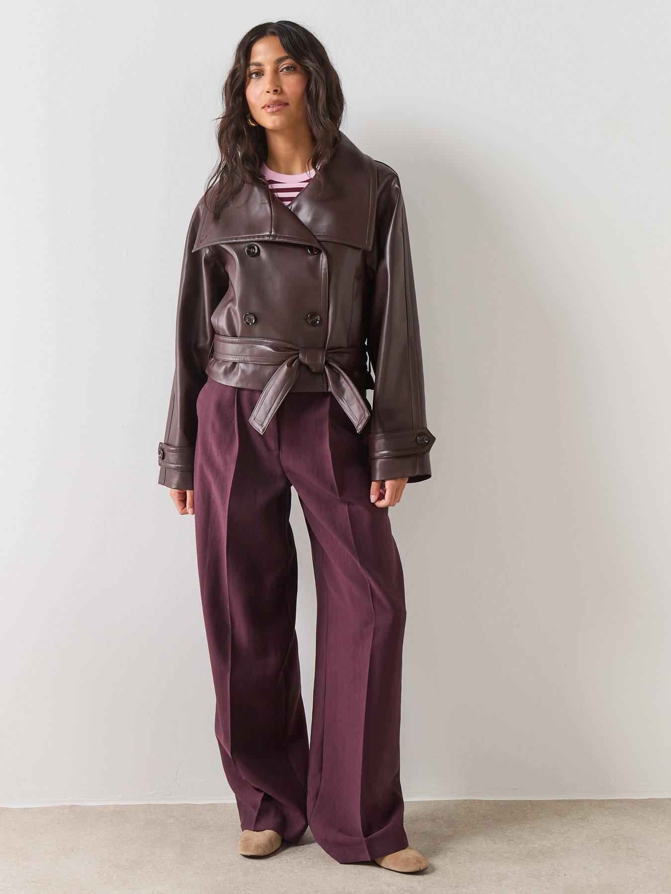 Mango Faux-leather Jacket With Maxi Lapels - Red