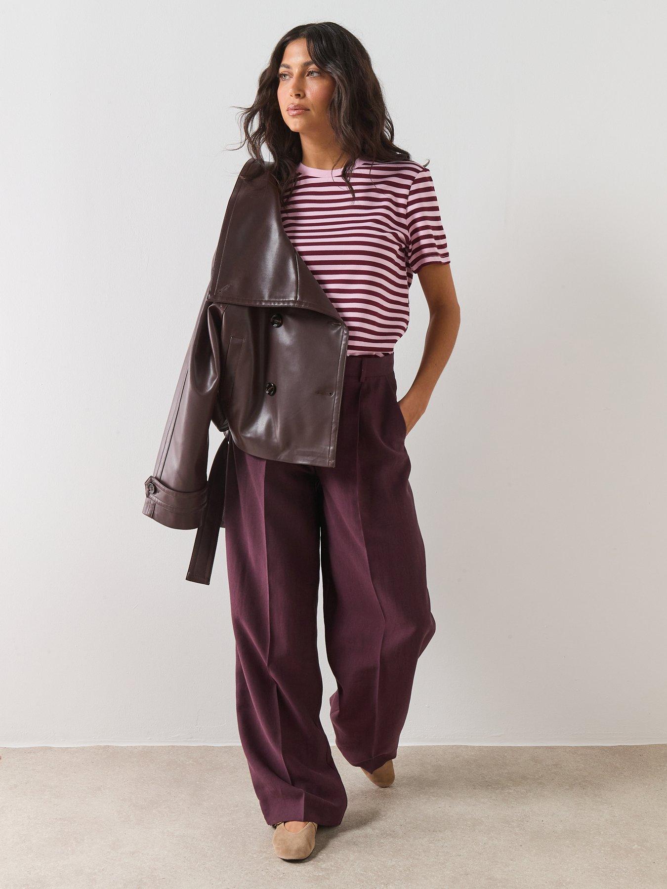 Image 3 of 6 of Mango Faux-leather Jacket With Maxi Lapels - Red