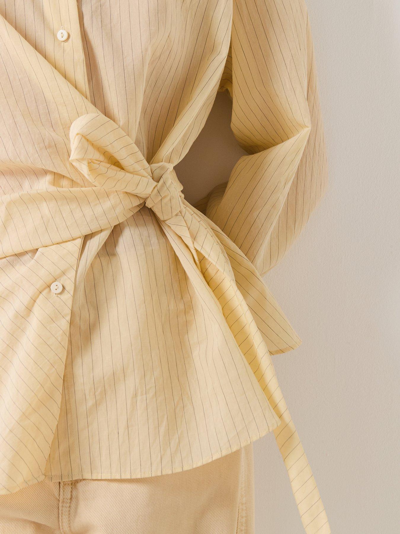 mango-stripped-knot-shirt-yellowoutfit