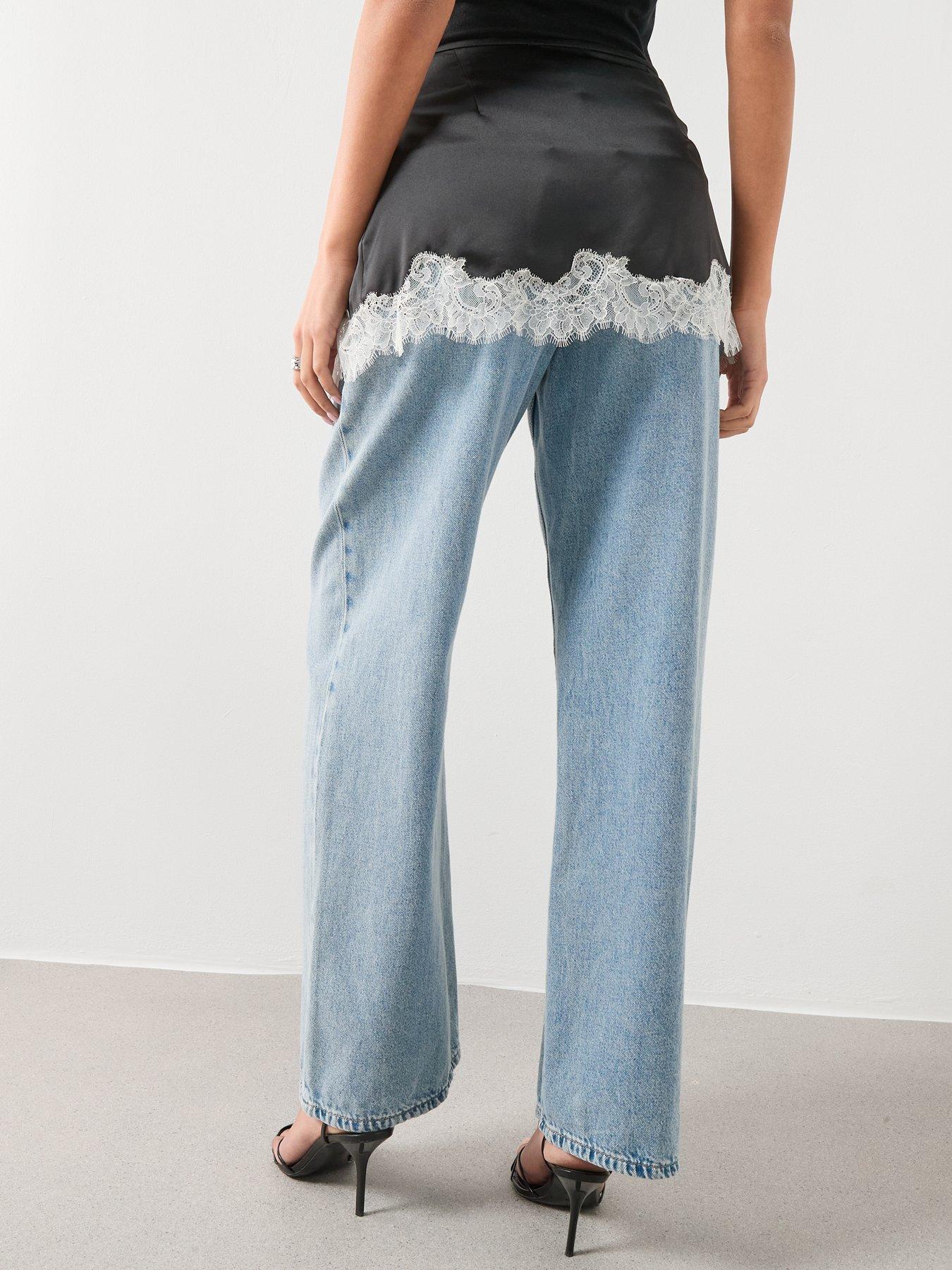 mango-satin-lace-skirt-blackstillFront