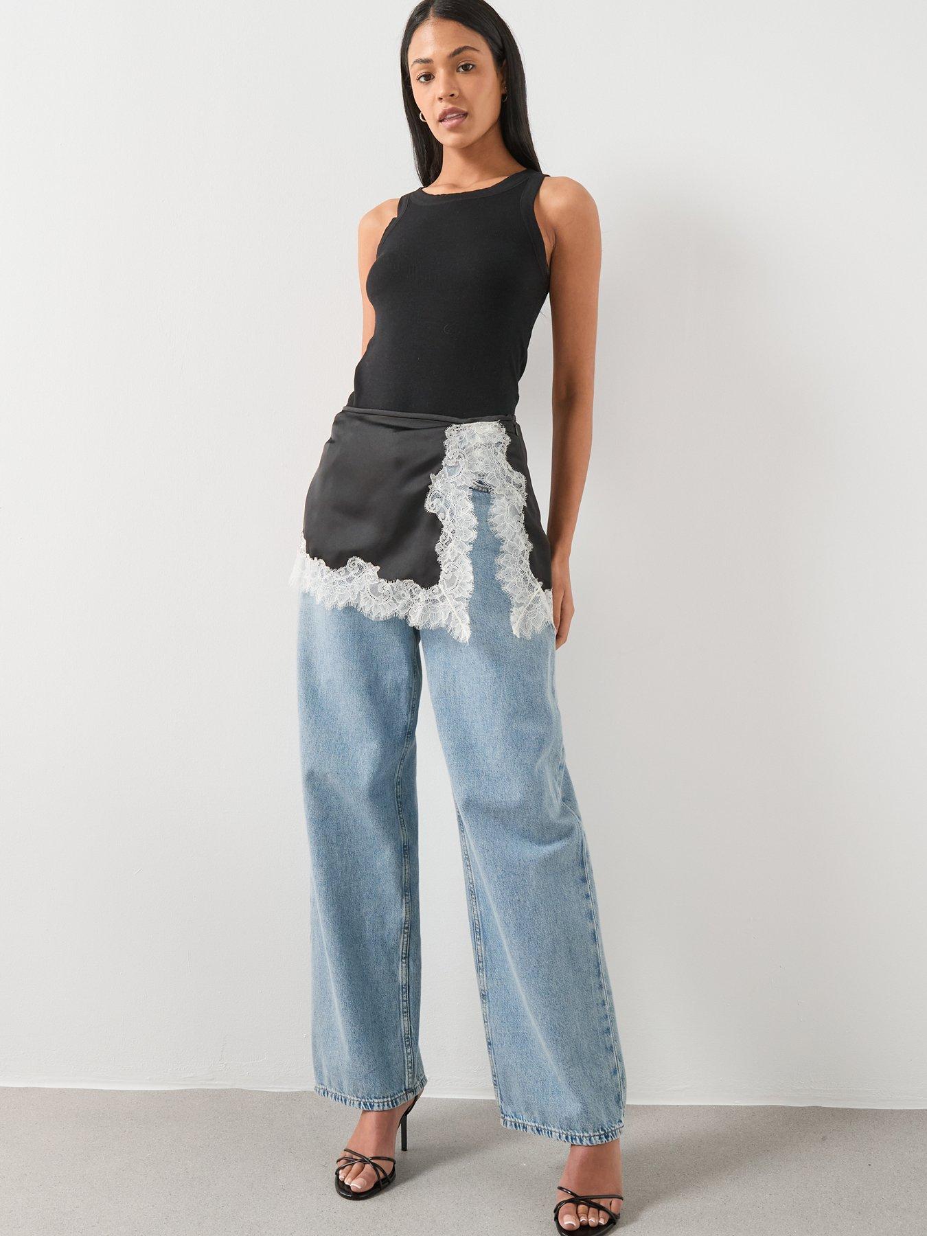 mango-satin-lace-skirt-blackdetail
