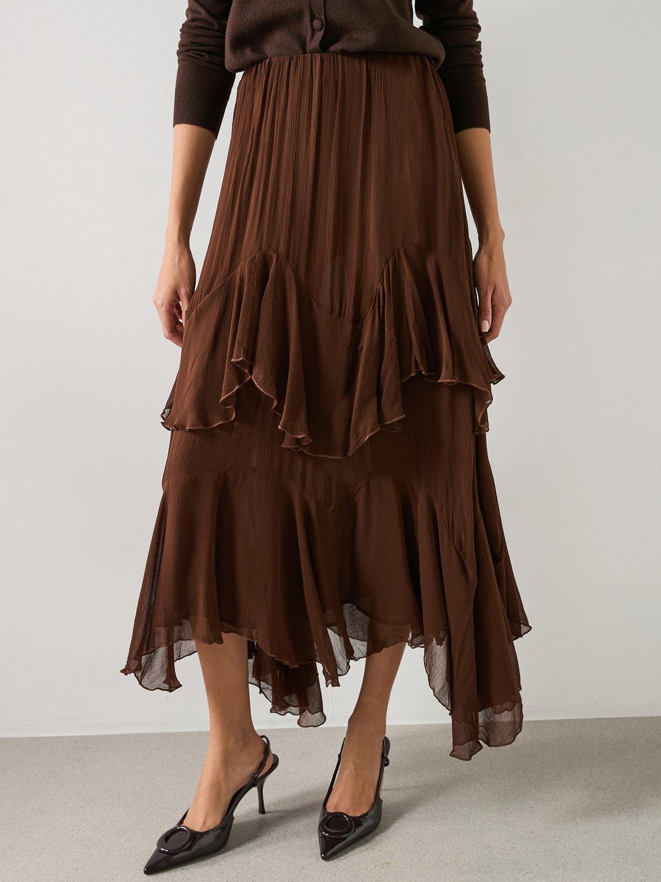 mango-ruffled-chiffon-skirt-brownback