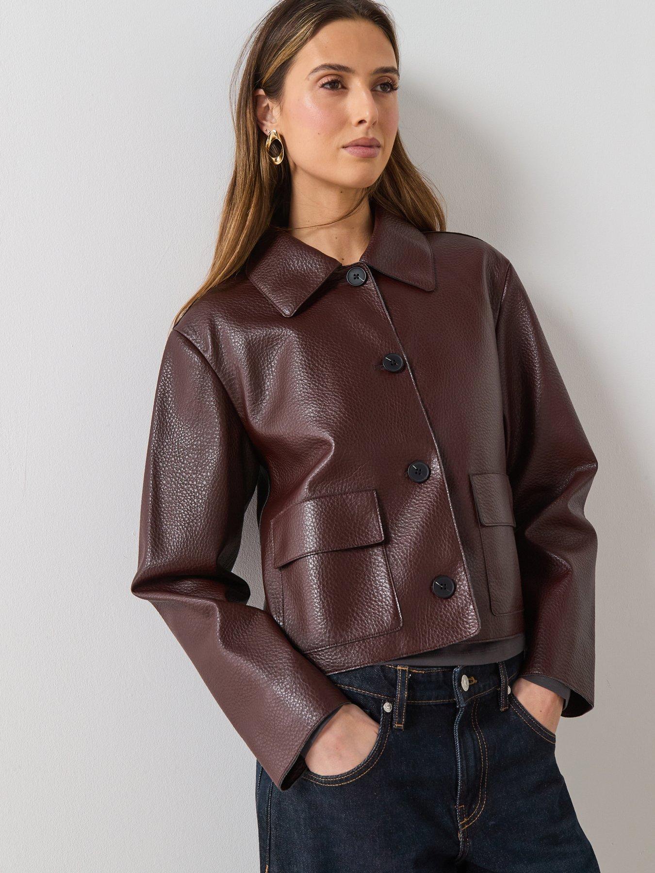 mango-faux-leather-jacket-with-pockets-nbsp--maroon
