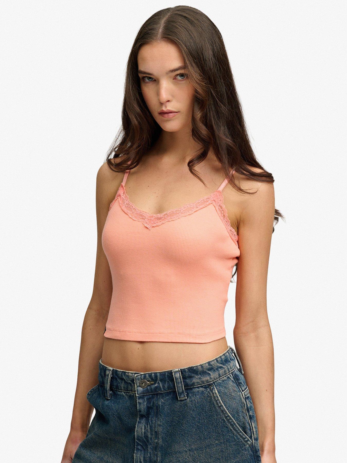 Superdry Essential Lace Trim Crop Cami