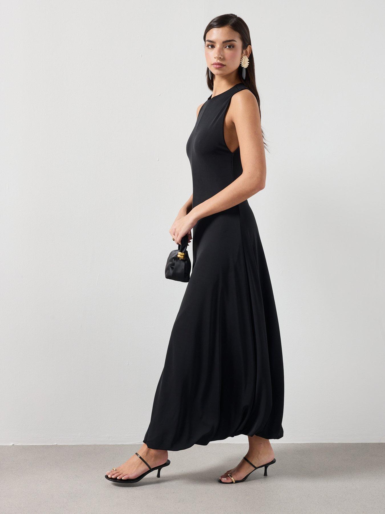 mango-flared-cotton-dress-blackback