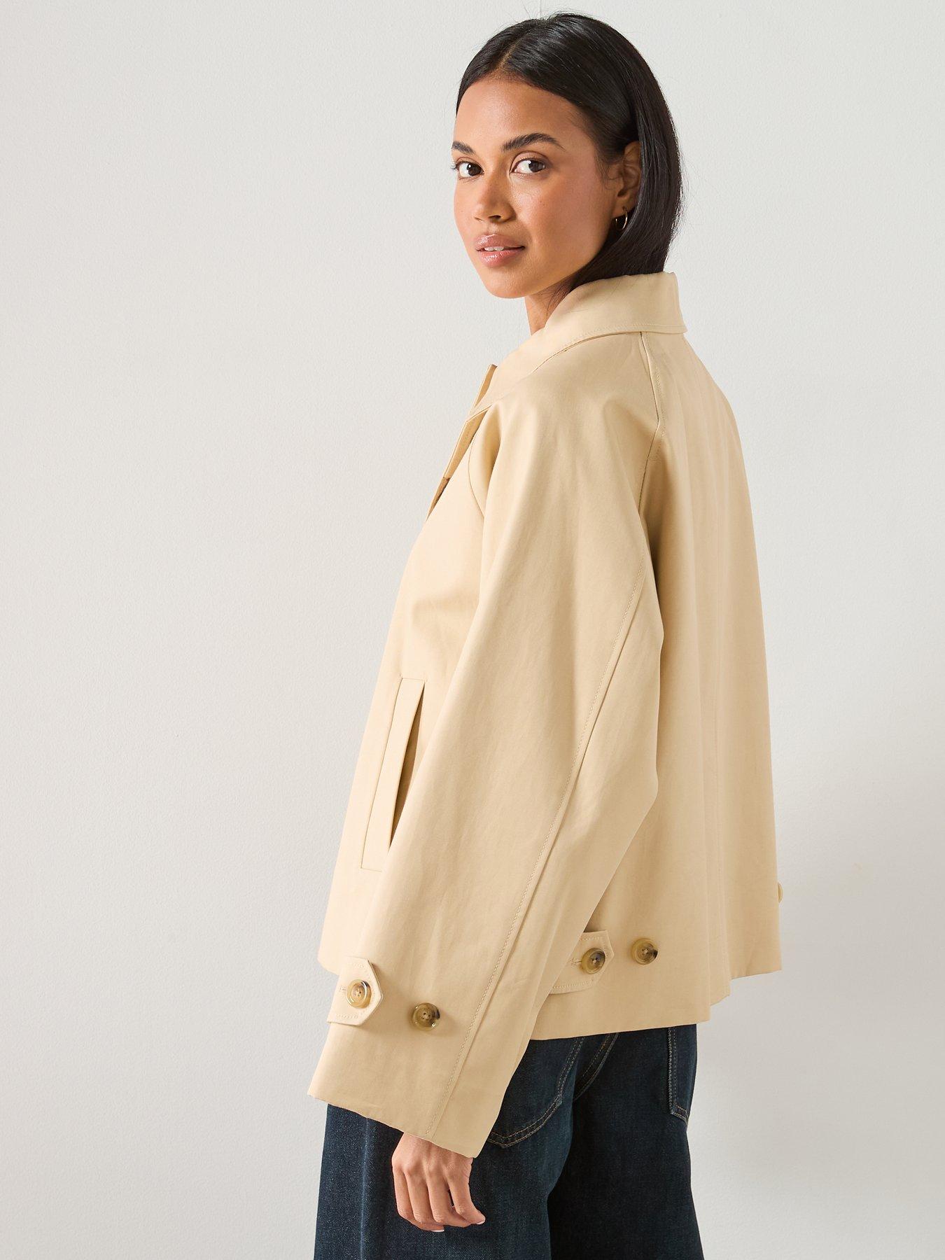 mango-oversized-short-trench-beigestillFront