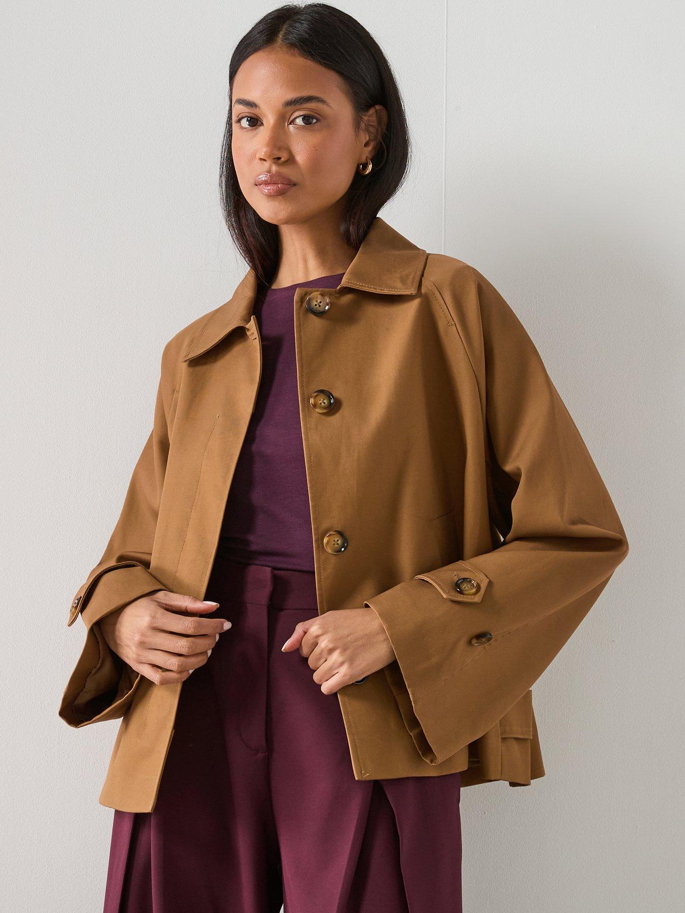 mango-oversized-short-trench-jacket--brownfront