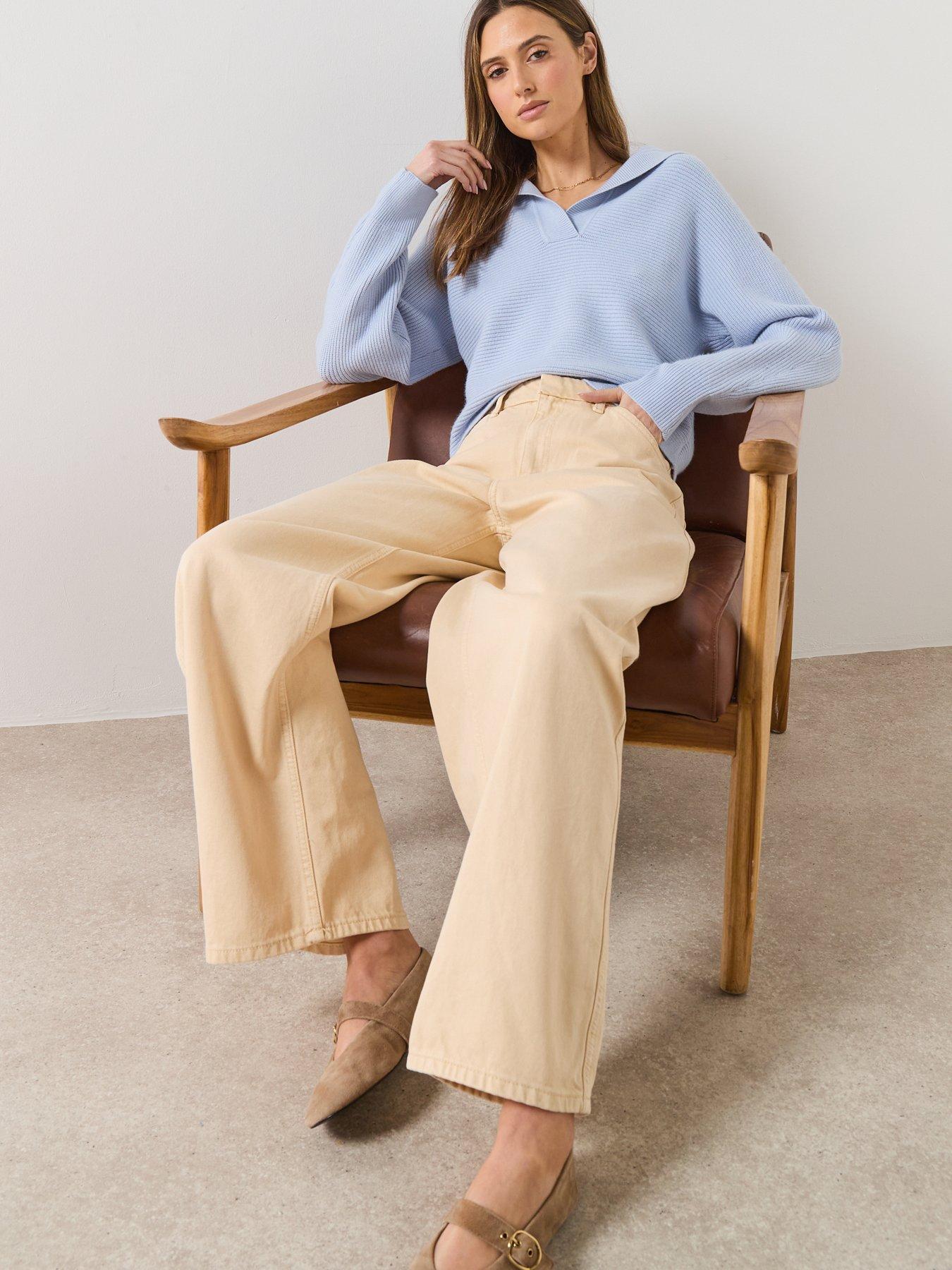 Image 3 of 6 of Mango Mid-rise Balloon Jeans - Vanilla