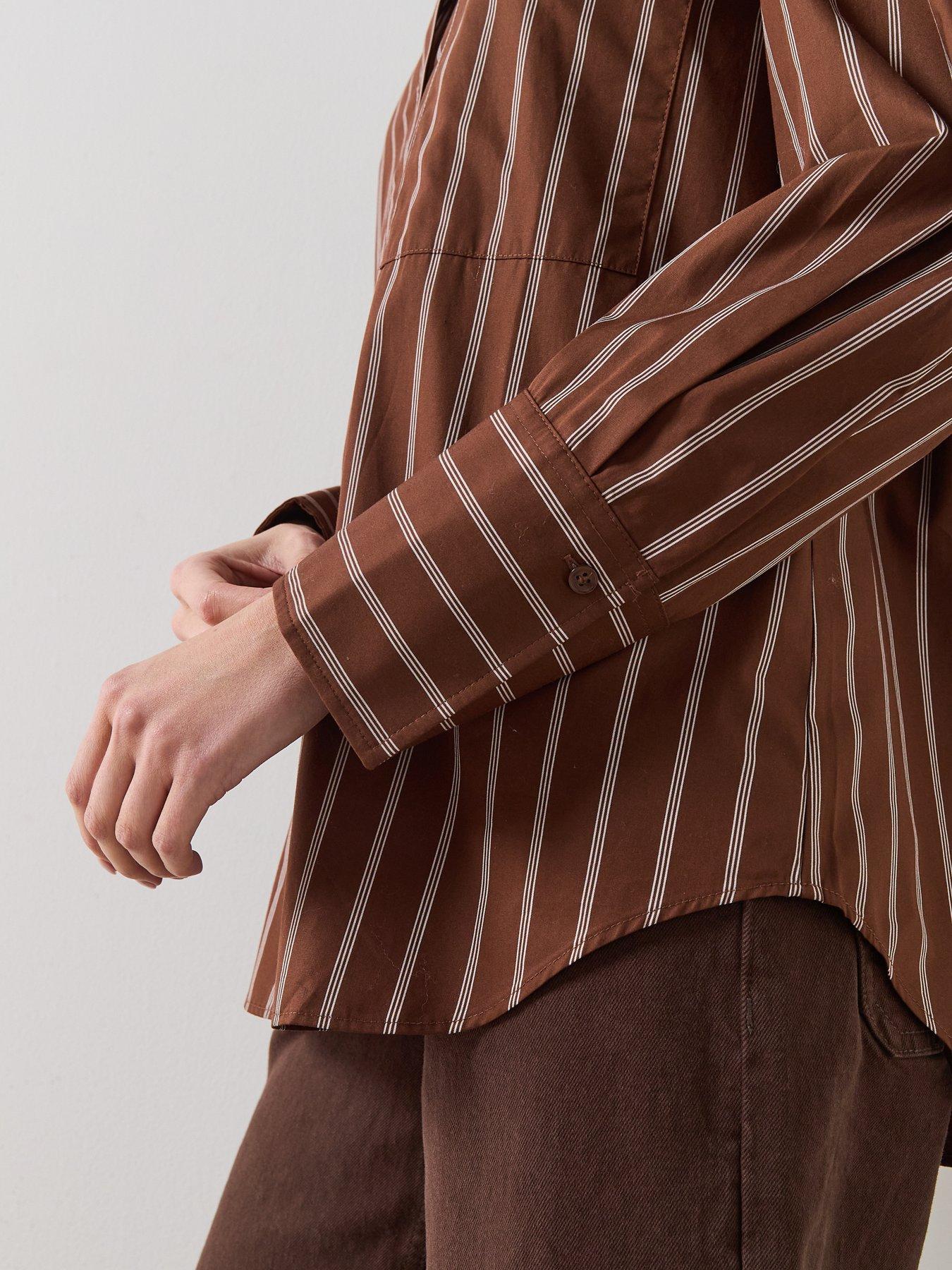 Image 4 of 6 of Mango Llama Striped Shirt - Brown