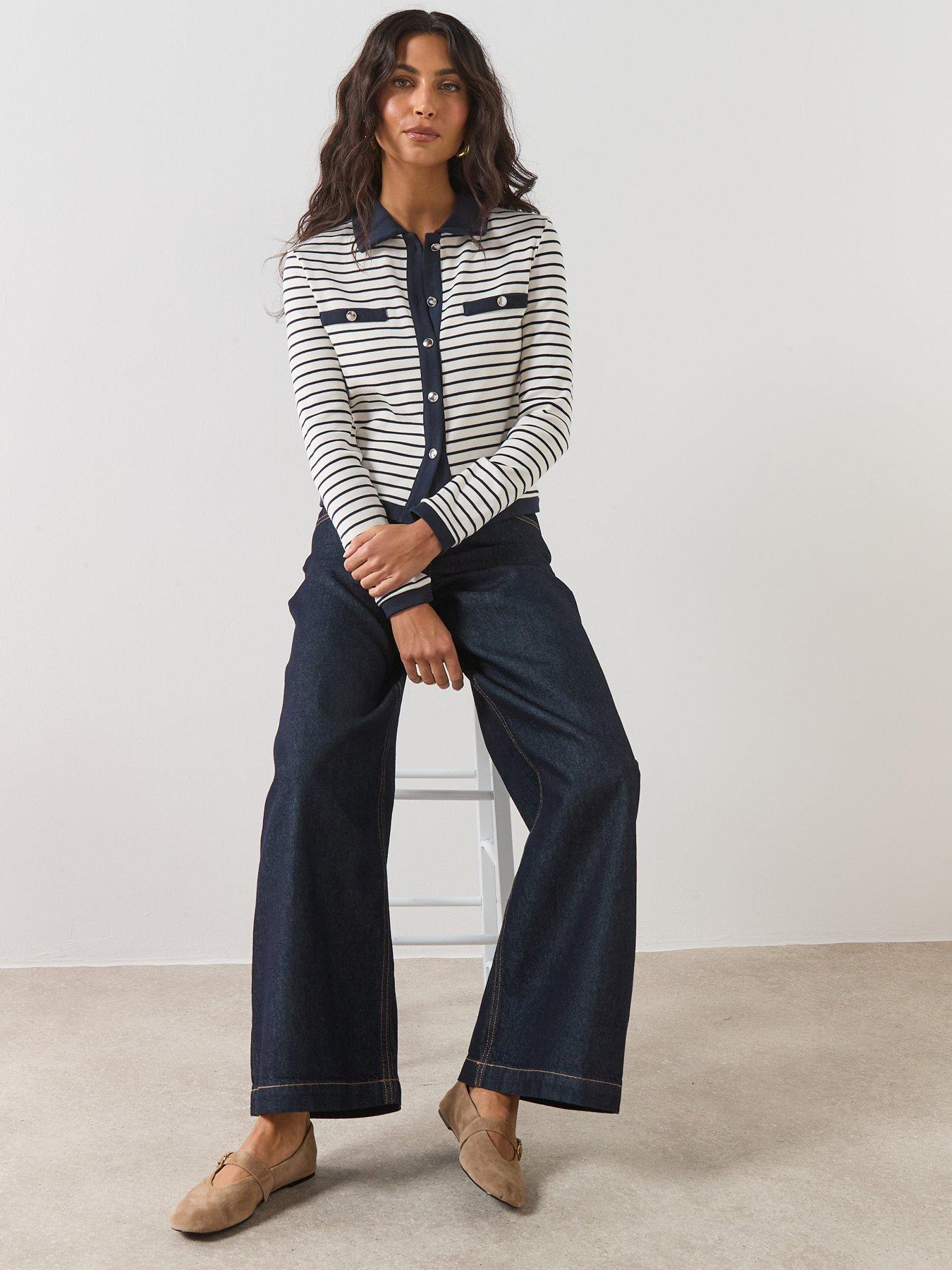 Image 6 of 6 of Mango Wide Leg Mid Rise Jeans - Blue