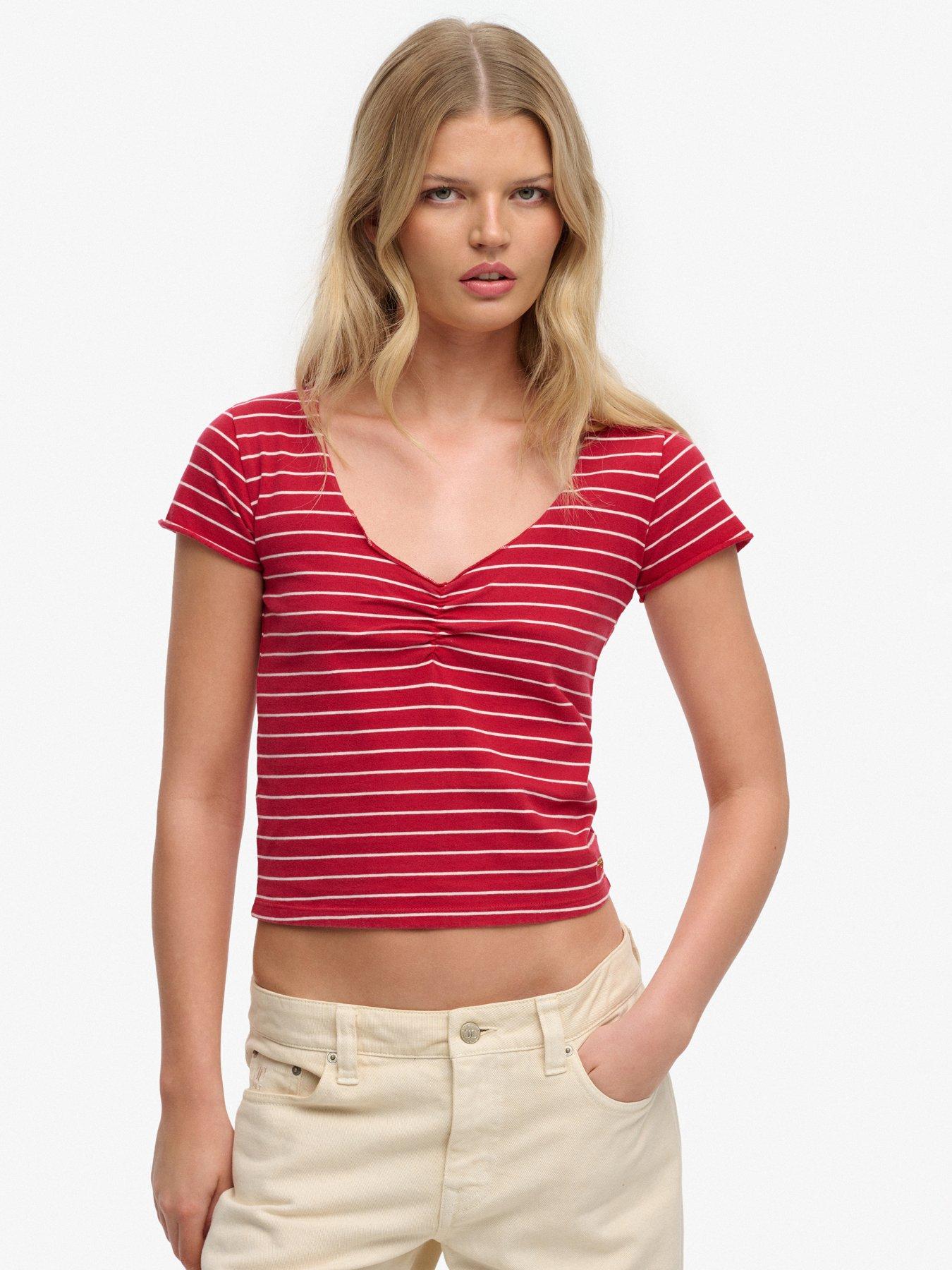 Image 1 of 5 of Superdry Ath Ess Gatherd Pattern Ss Top